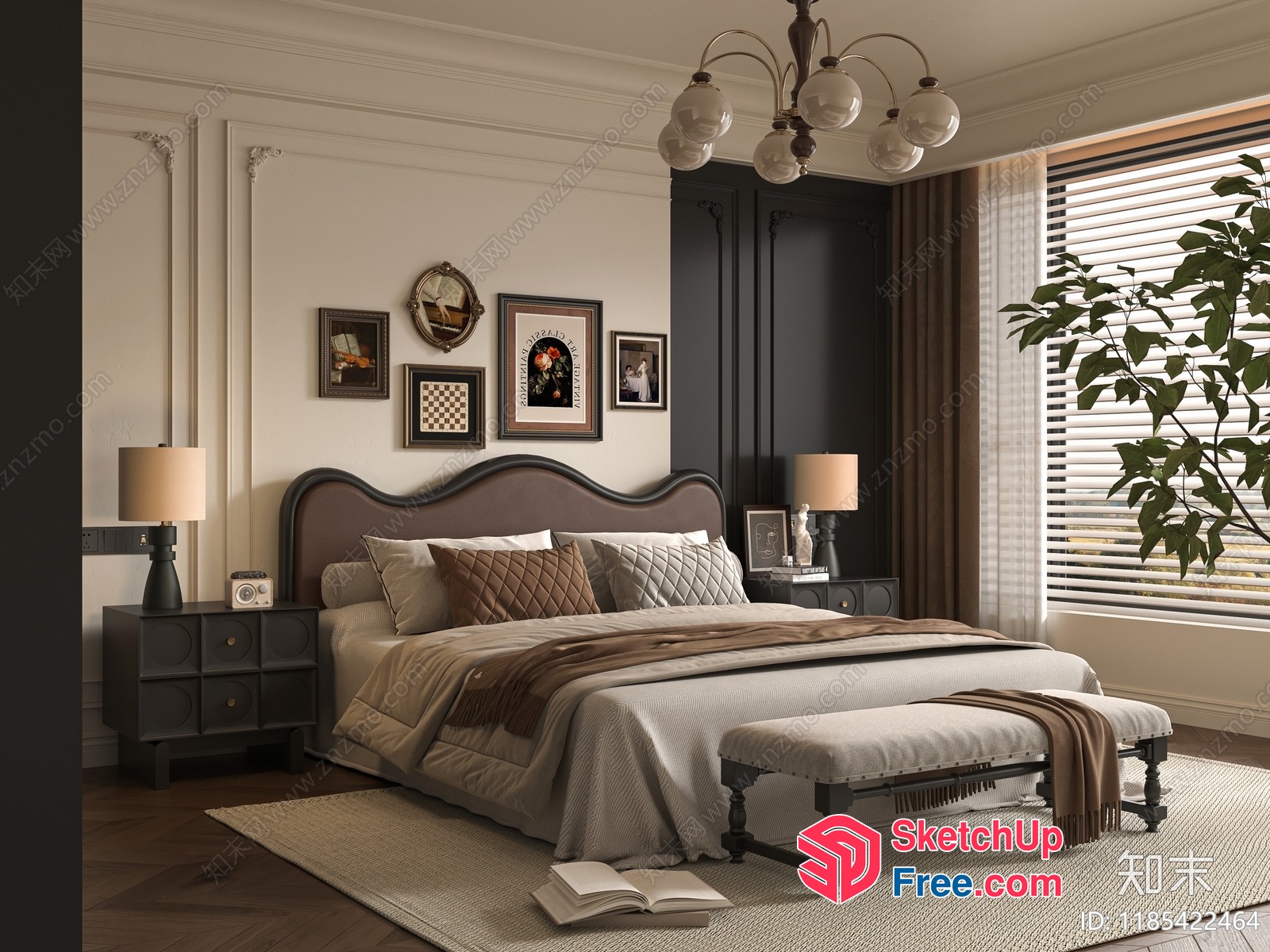 Classic Moulding Bedroom Interior 3D SketchUp File