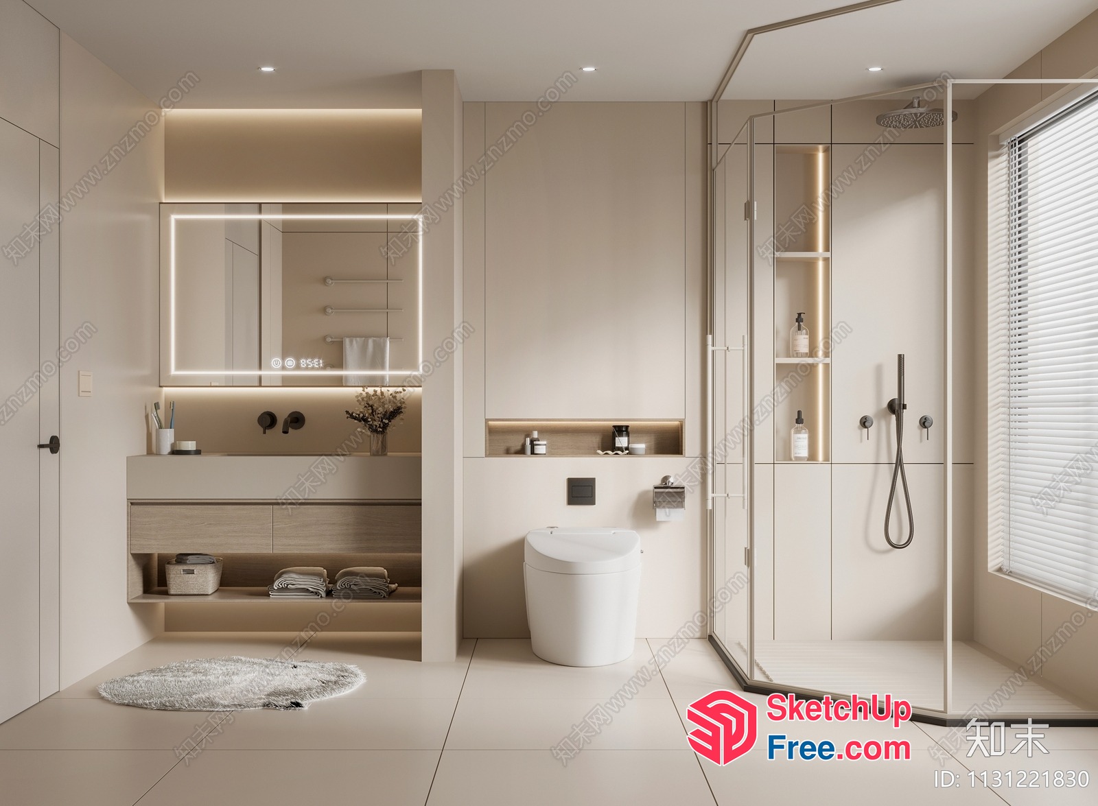 Modern Minimalist Bathroom Interior 3D SketchUp File