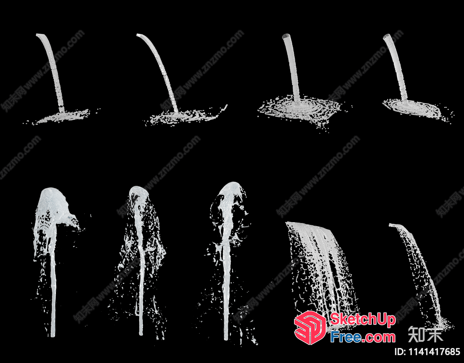 Water Fountains In Various Styles 3D SketchUp File
