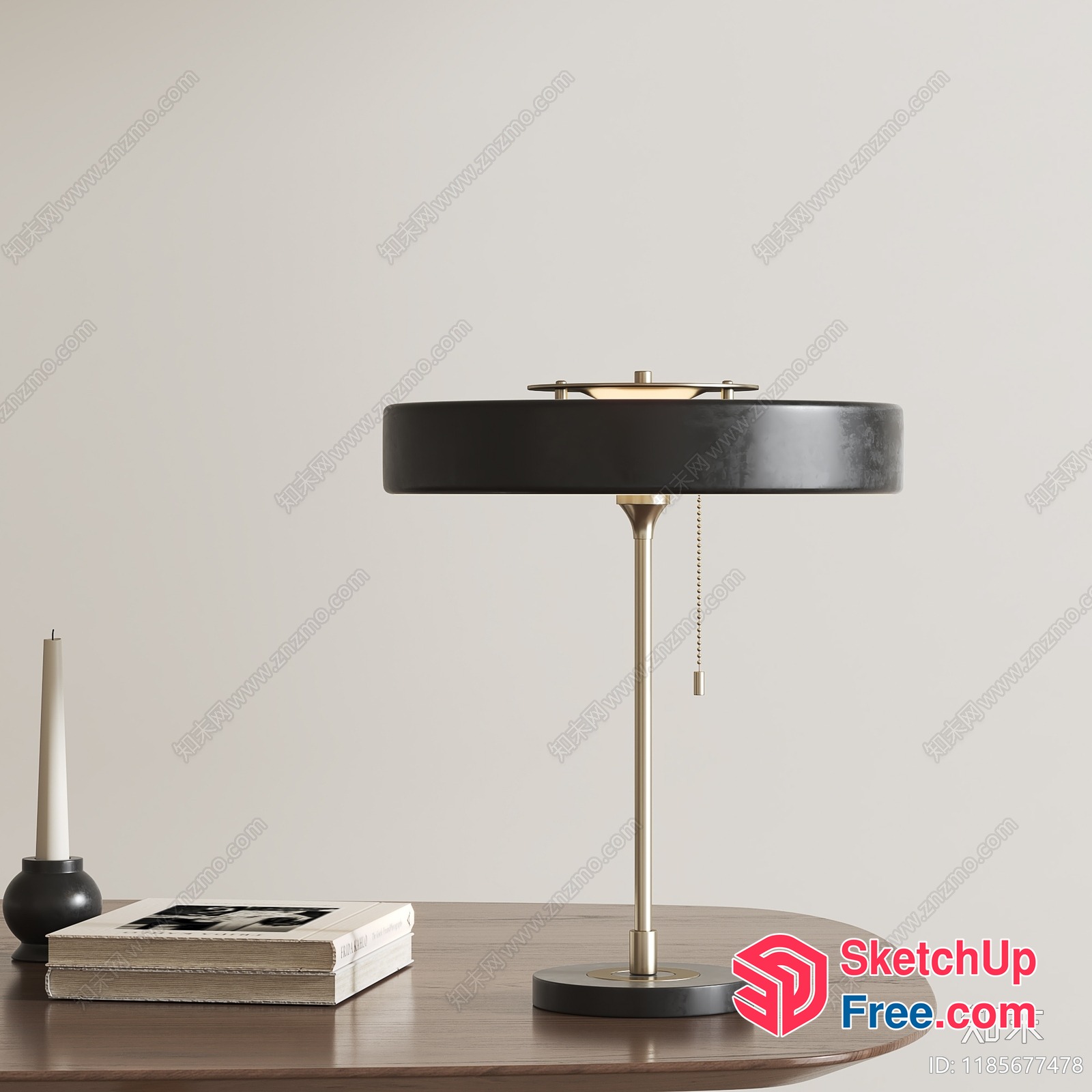 Elegant Table Lamp With Adjustable Shade And Chain 3D SketchUp File