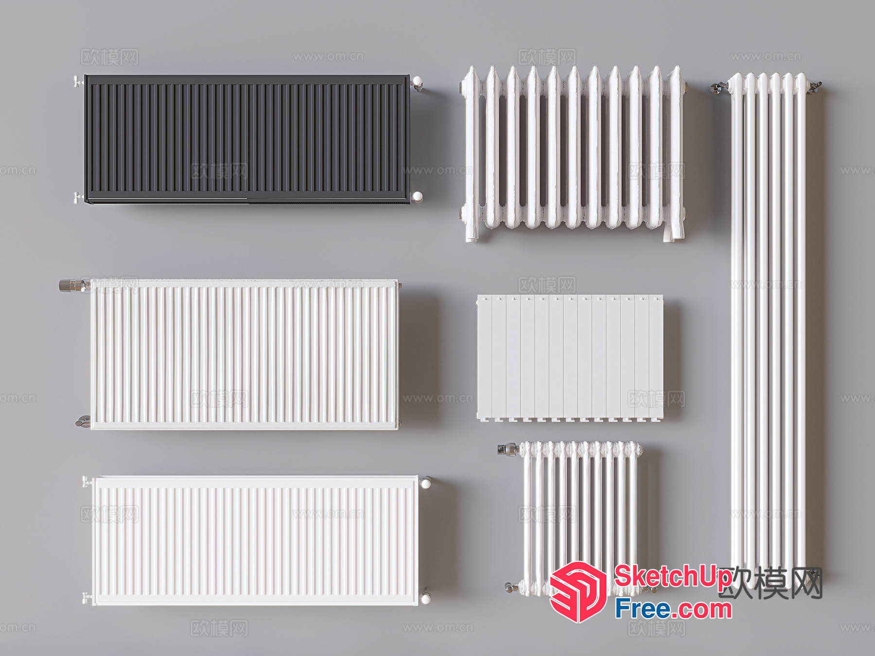 Radiator Heaters In Various Styles And Sizes 3D SketchUp File