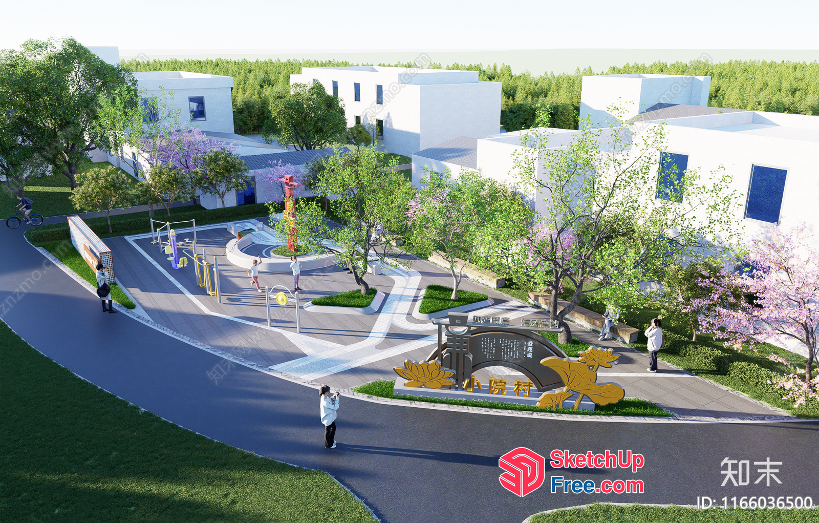 Modern Architectural Design Of A Park 3D SketchUp File