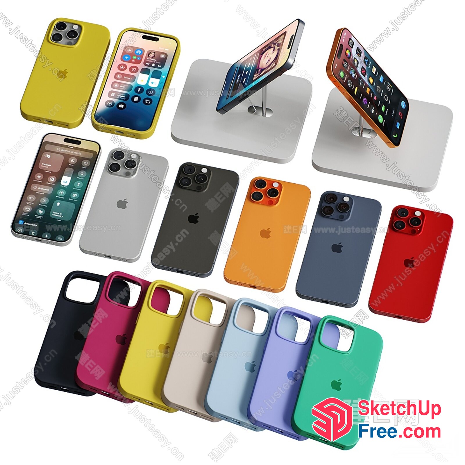 Colorful Iphone Cases Collection 3D SketchUp File