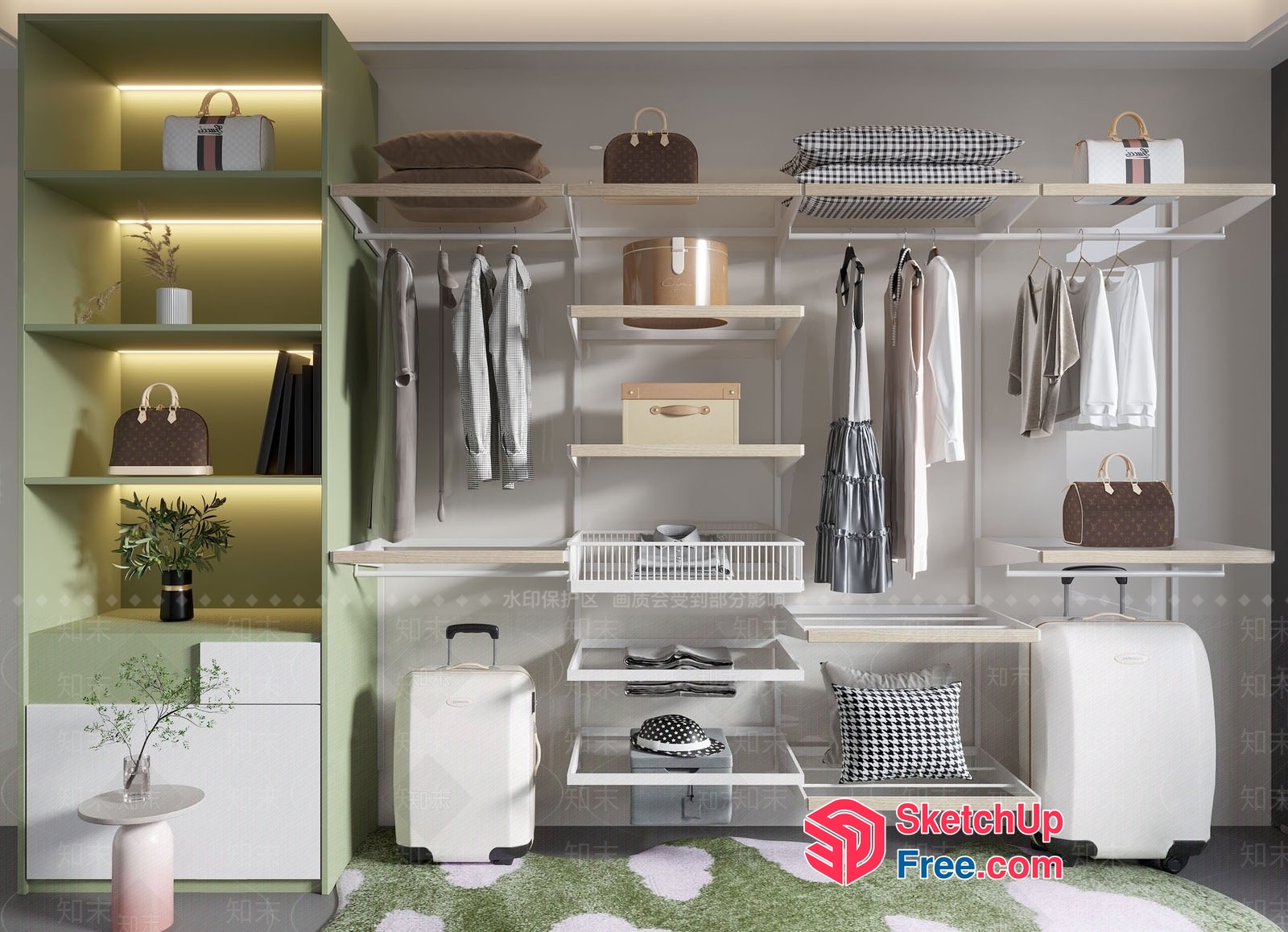 Modern Minimalist Wardrobe And Storage System 3D SketchUp File