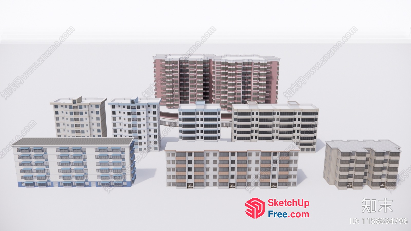 3D Model Of Various Apartment Buildings 3D SketchUp File