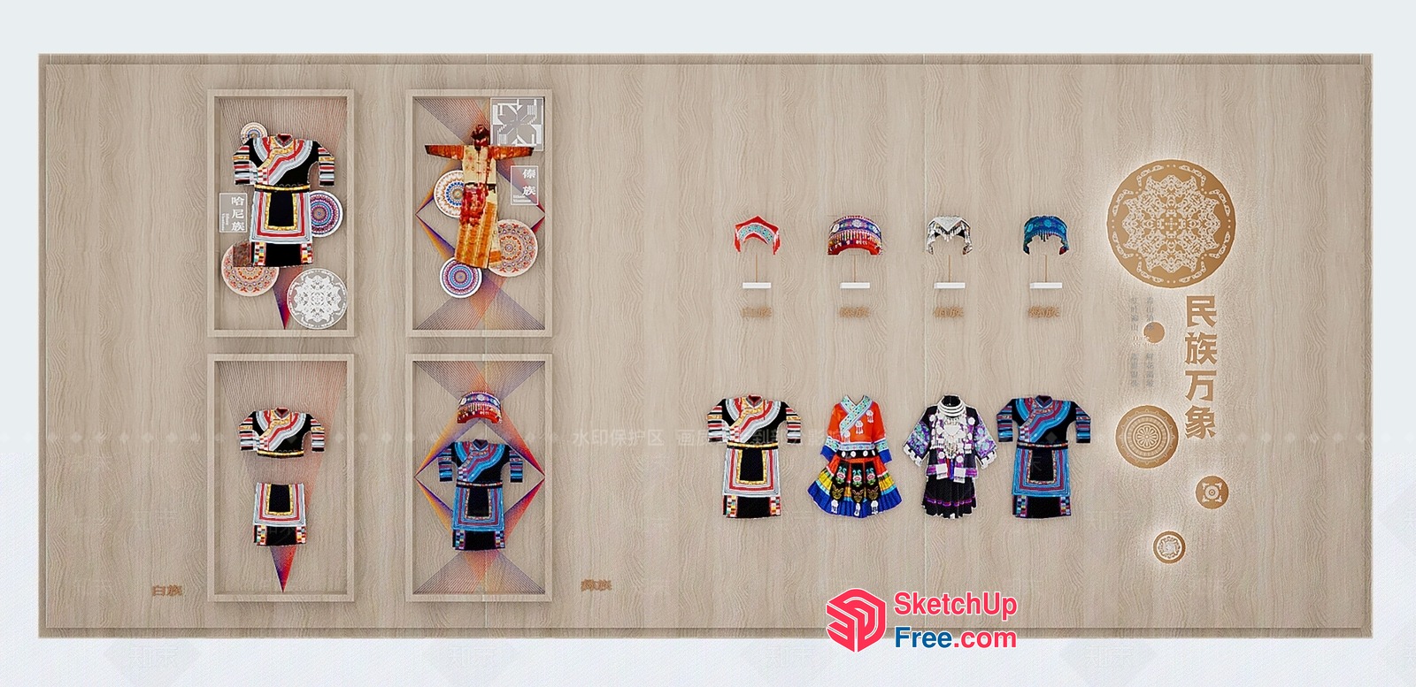 Traditional Chinese Clothing Display 3D SketchUp File