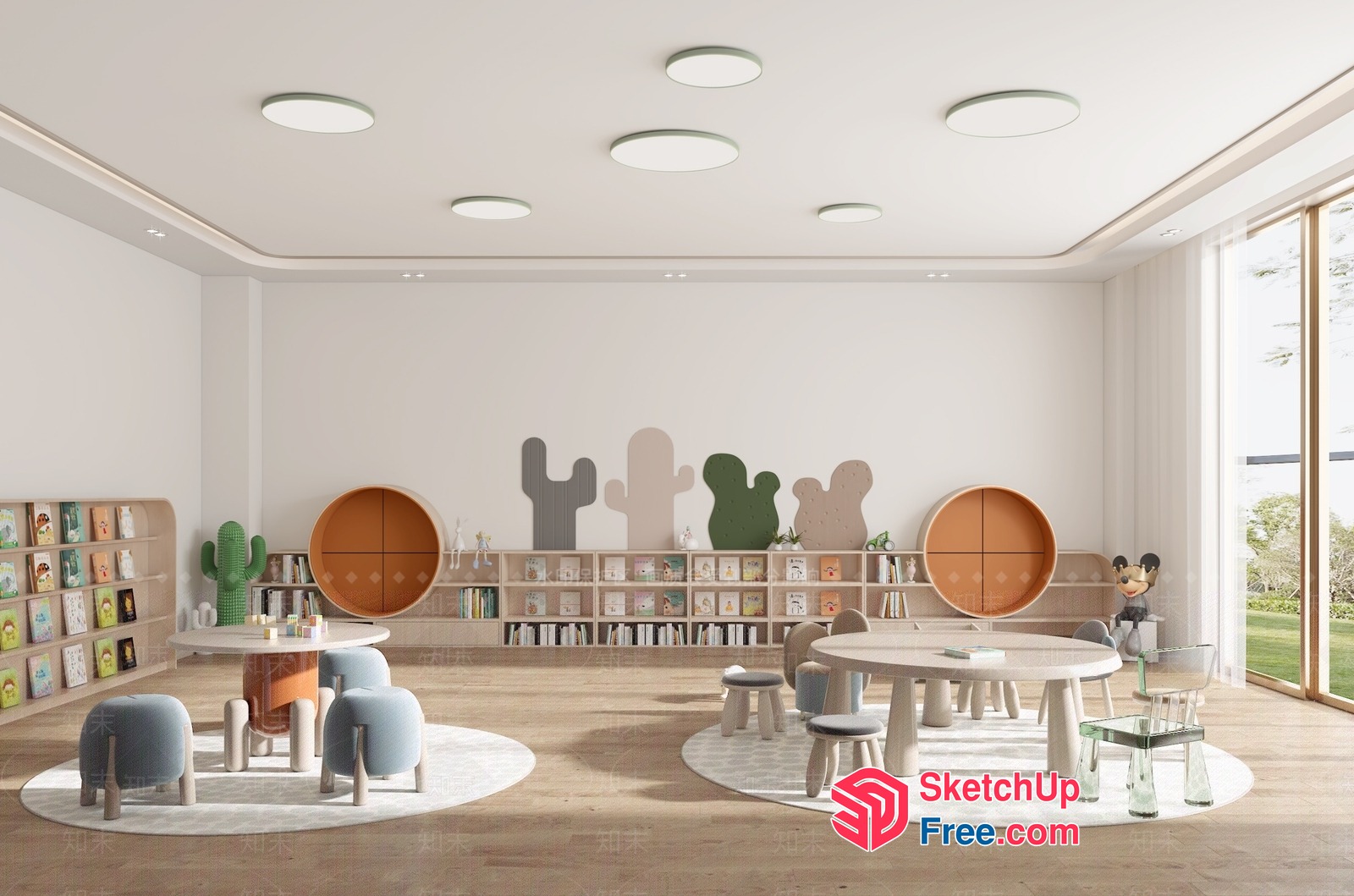 Modern Minimalist Library Interior Design 3D SketchUp File