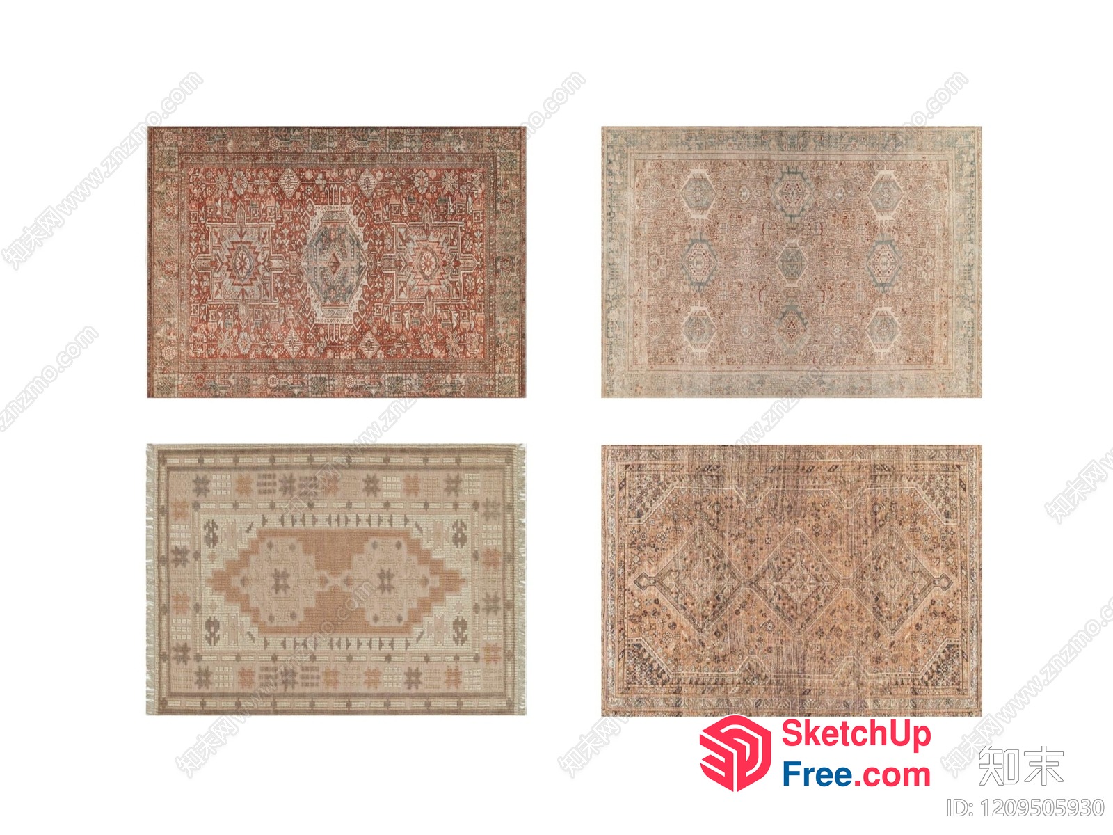 Vintage Traditional Oriental Rug Designs 3D SketchUp File