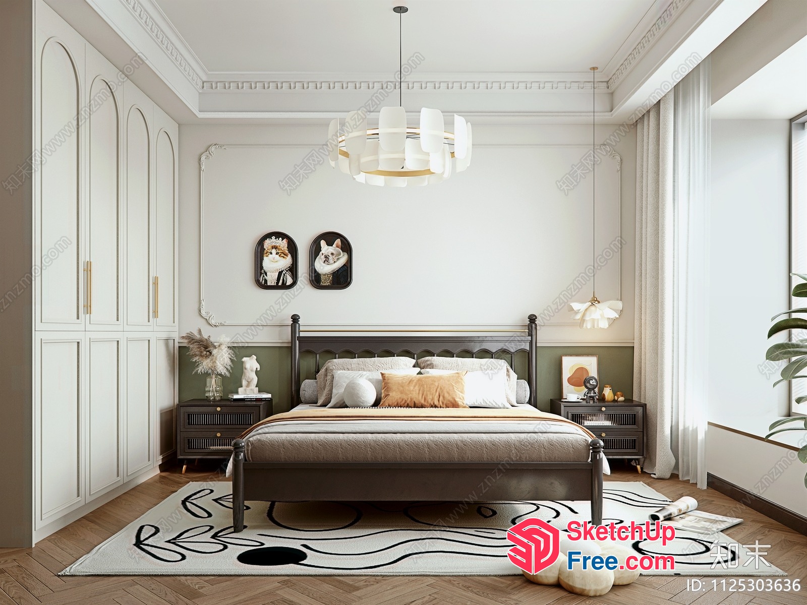 Elegant And Sophisticated Bedroom Interior 3D SketchUp File