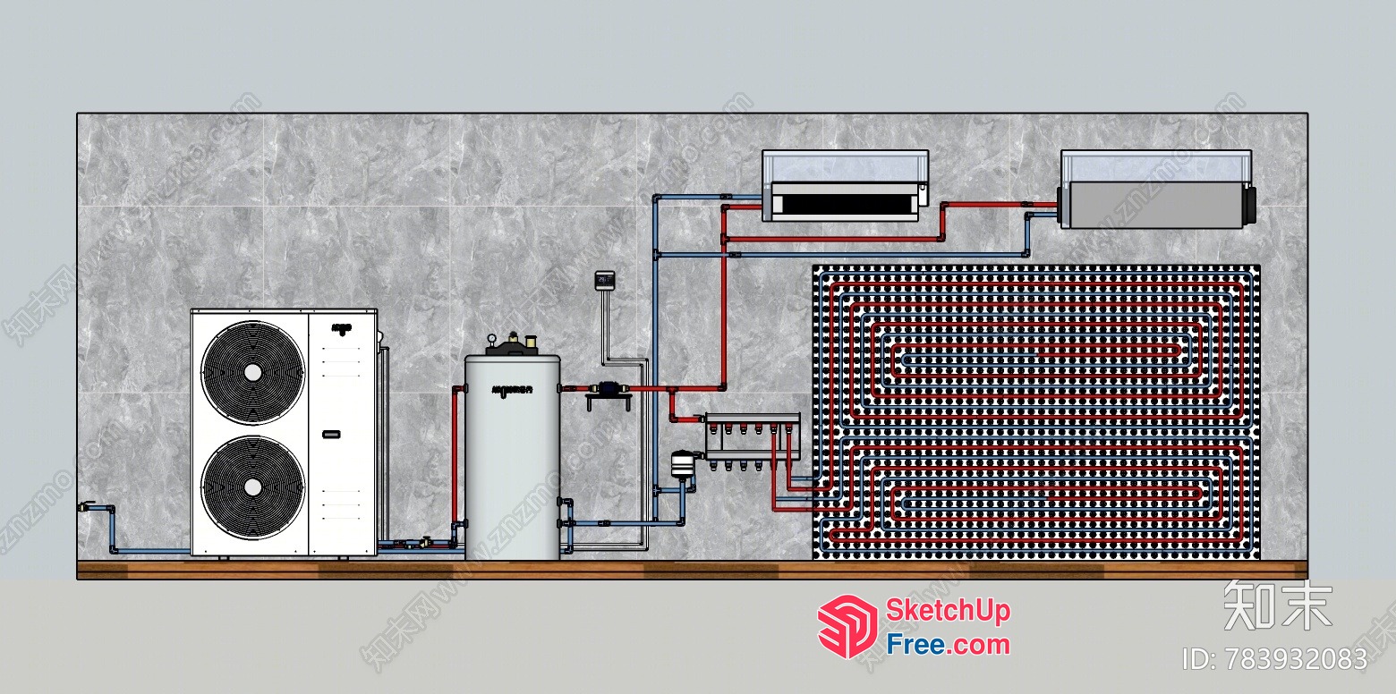 Hvac System Diagram 3D SketchUp File