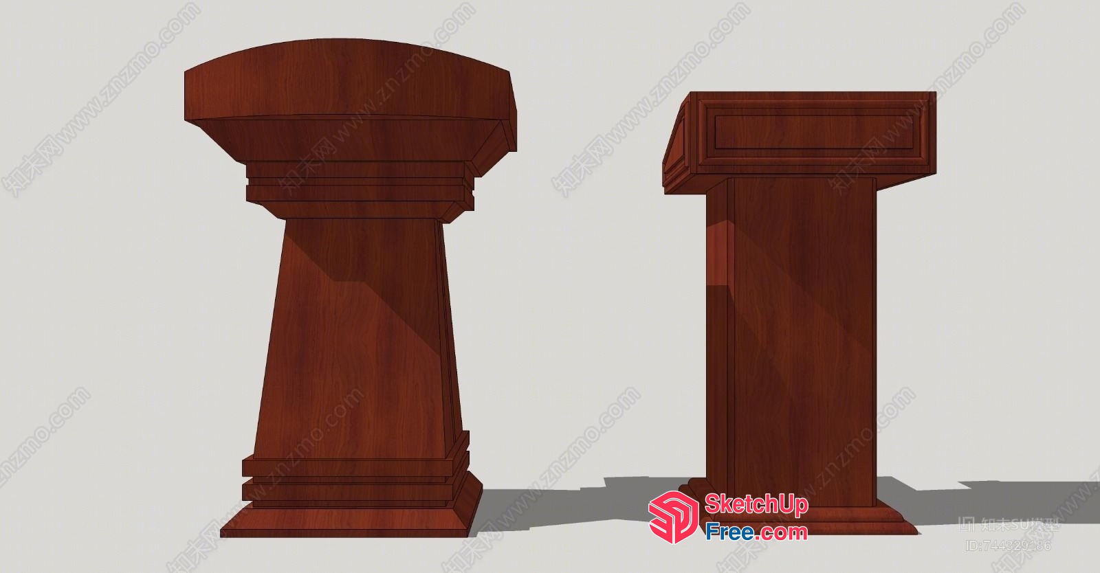 Wooden Pedestals For Public Speaking 3D SketchUp File