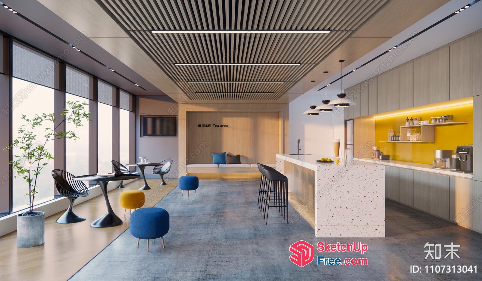 Modern Minimalist Office Interior With Sleek Furniture 3D SketchUp File