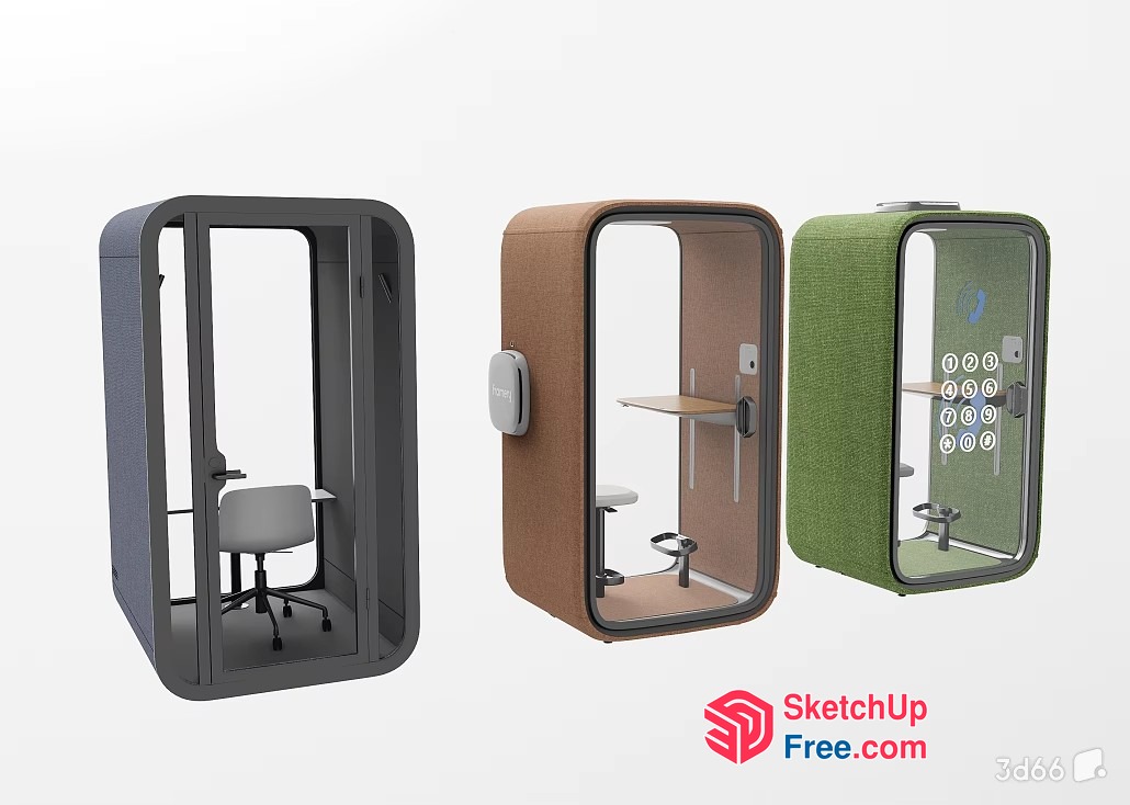 Modern Office Phone Booth 3D SketchUp File