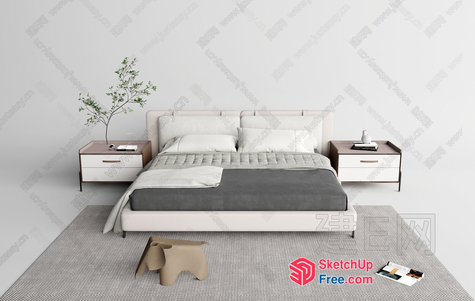 Modern Minimalist Bedroom Furniture 3D SketchUp File