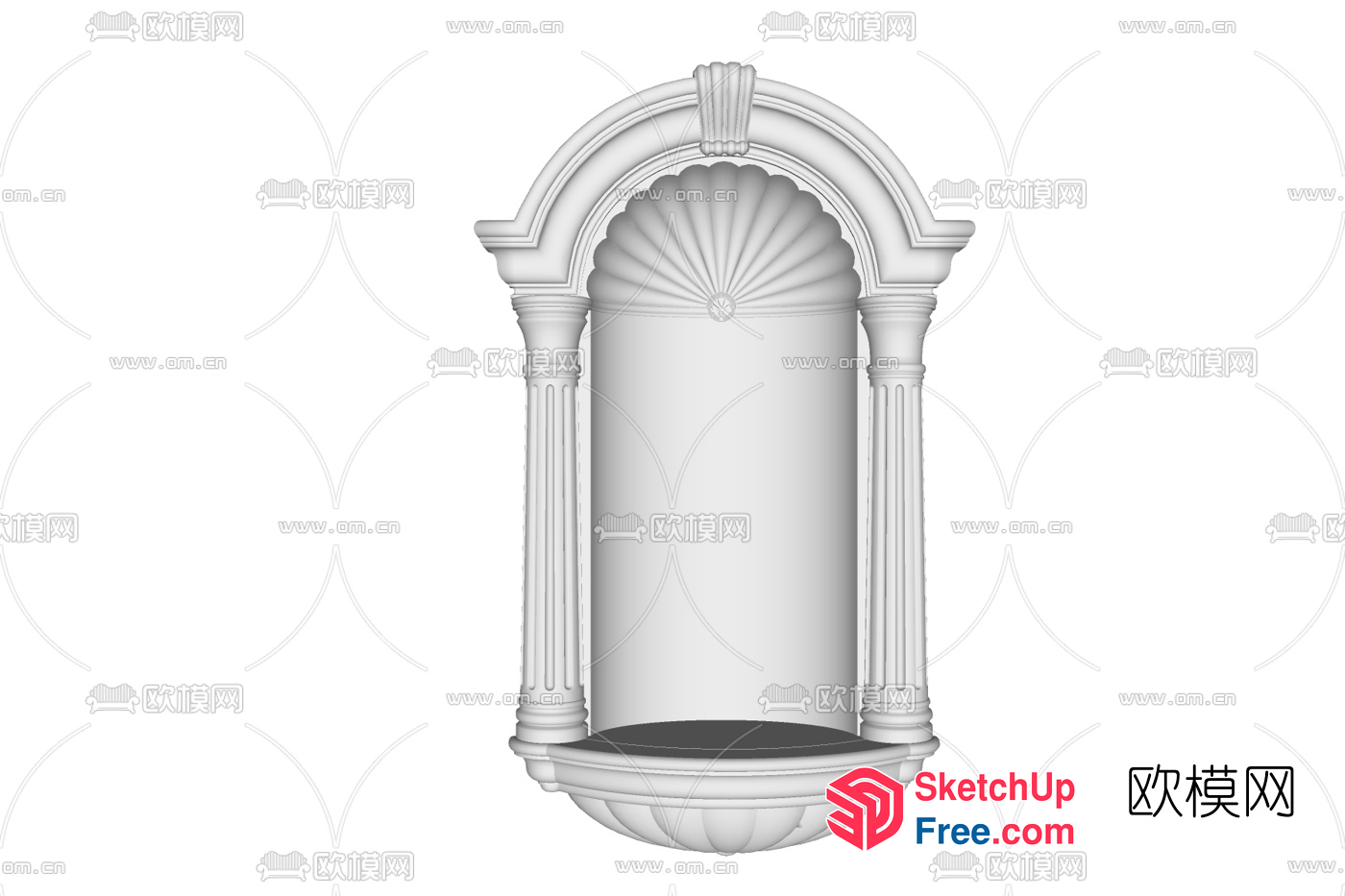 Ornate Archway With Pillars And Decorative Elements 3D SketchUp File