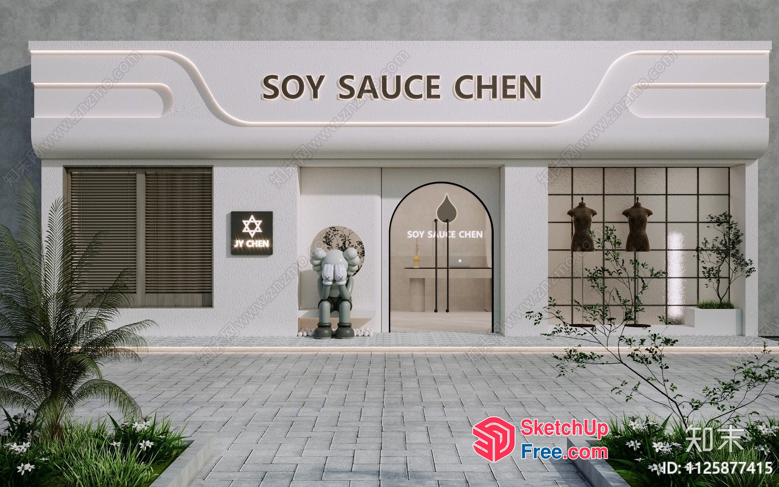 Modern Restaurant Exterior Design 3D SketchUp File