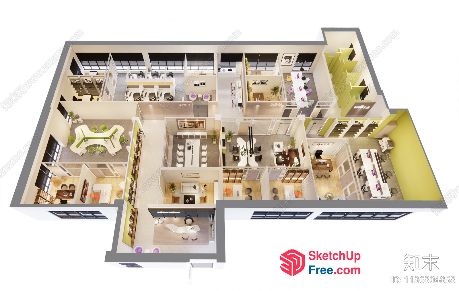 Modern Office Space 3D SketchUp File