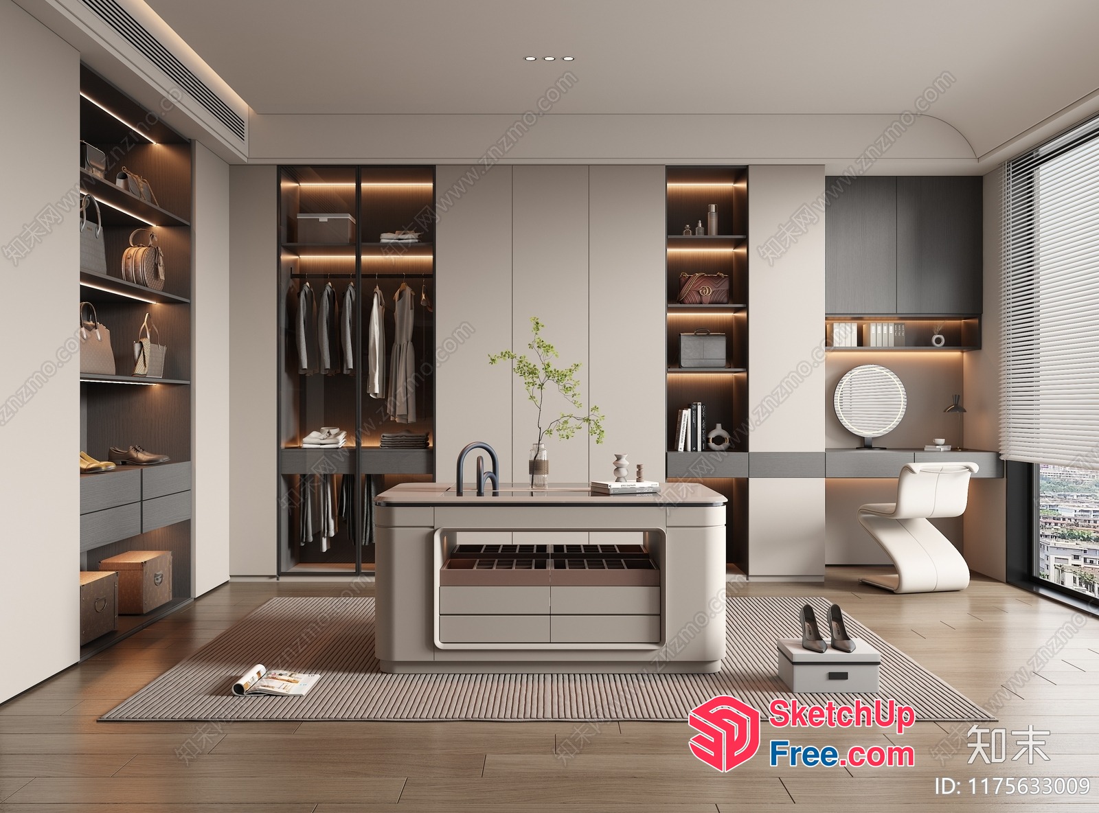 Modern Minimalist Living Room With Sleek Furniture And Natural Light 3D SketchUp File