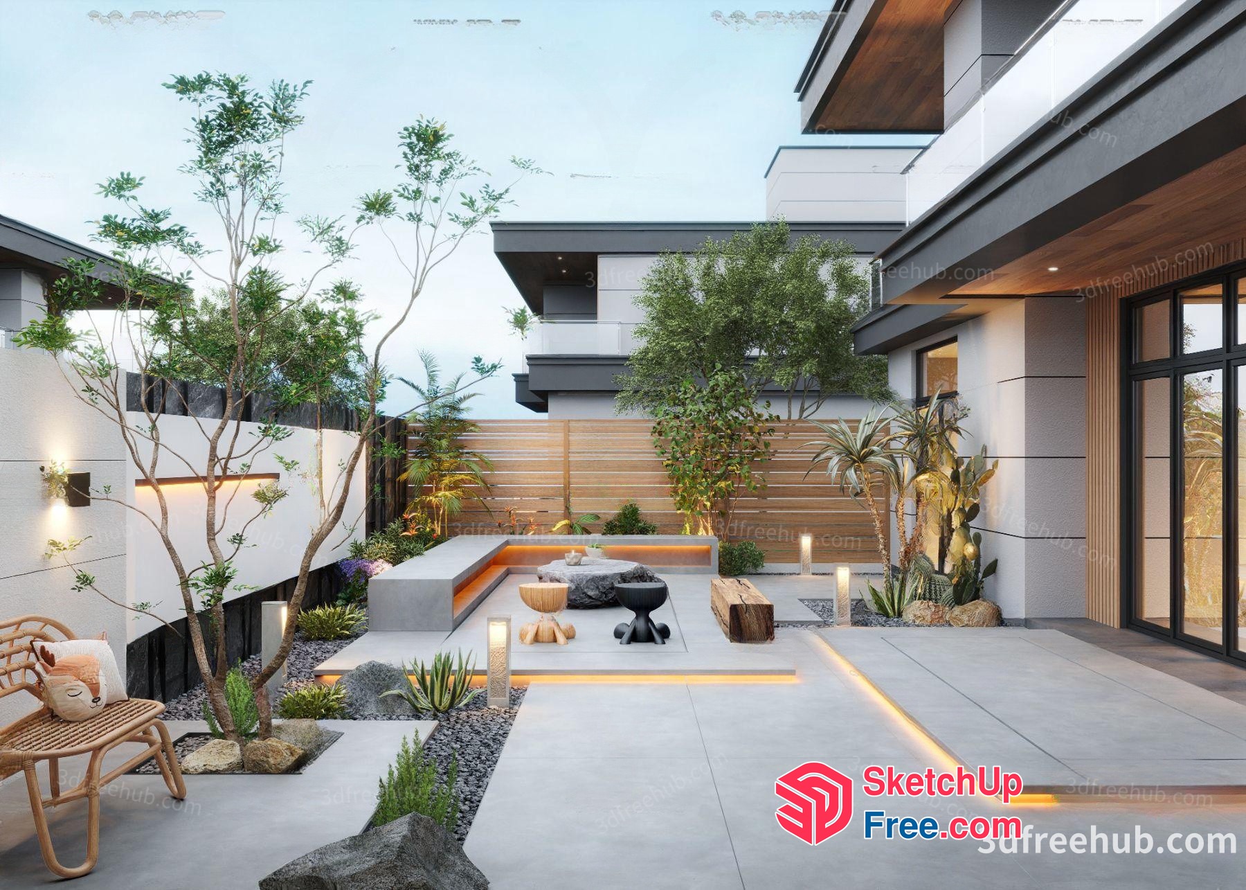Modern Villa With Elegant Interior And Exterior Design 3D SketchUp File