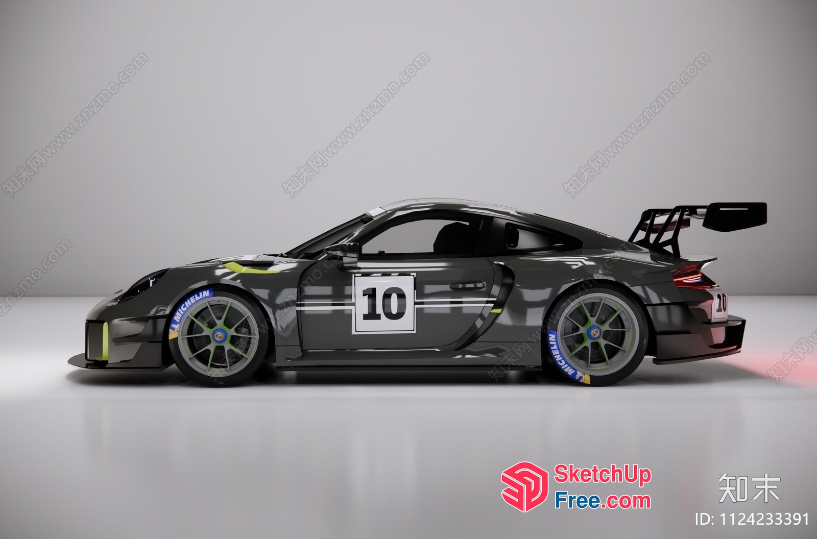 A Black Sports Car With Racing Number 10 3D SketchUp File