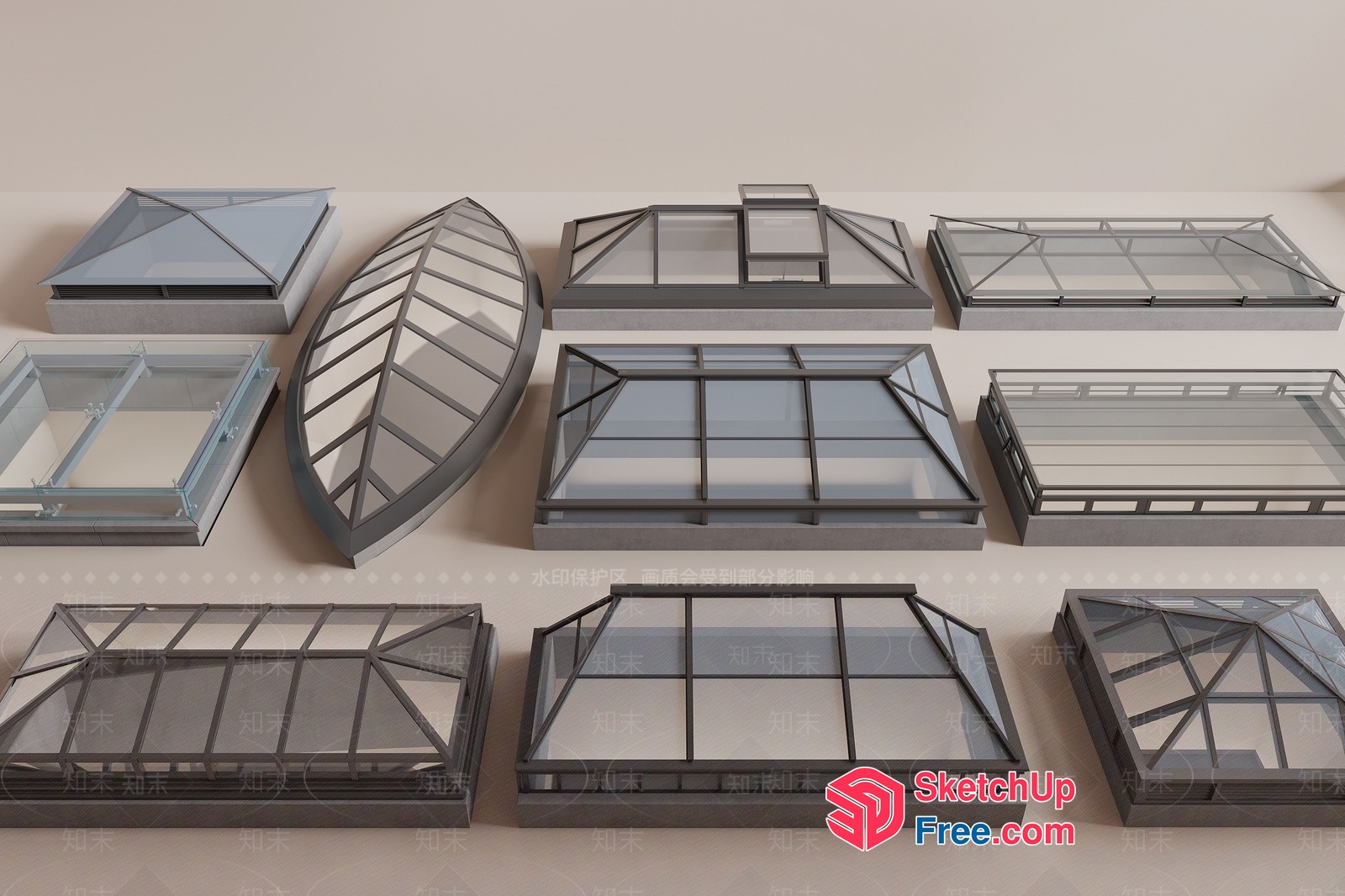 Architectural Models Of Various Roof Styles 3D SketchUp File