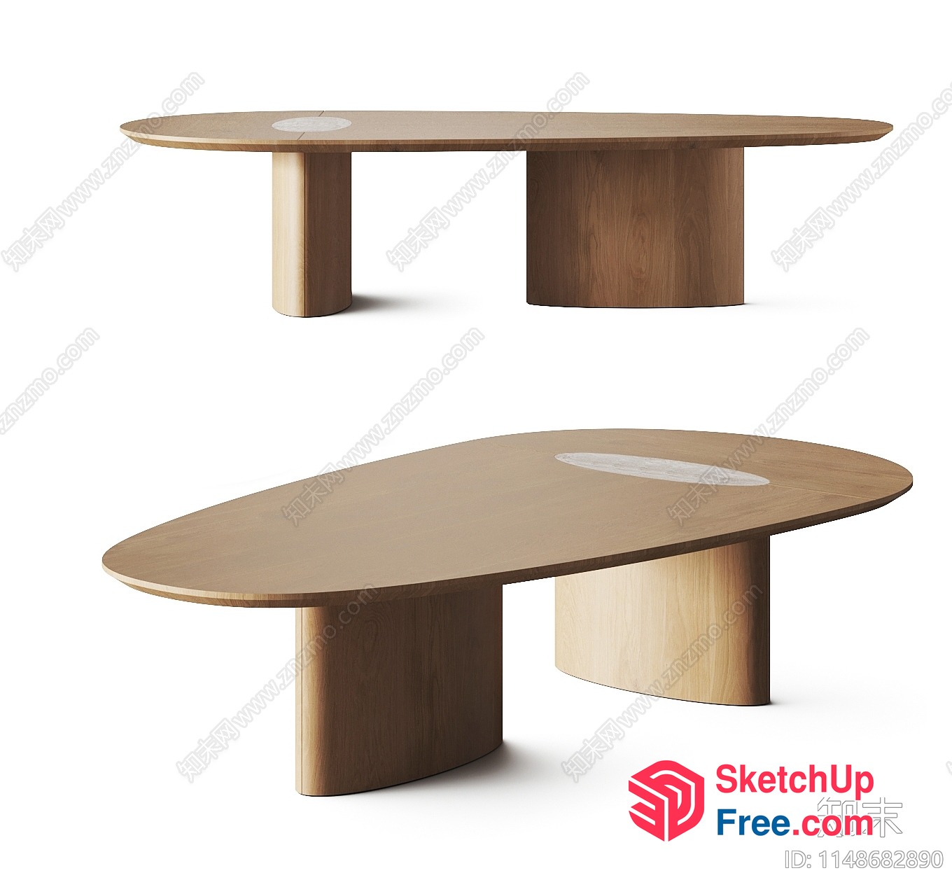 Elegant Modern Coffee Table With Rounded Legs 3D SketchUp File