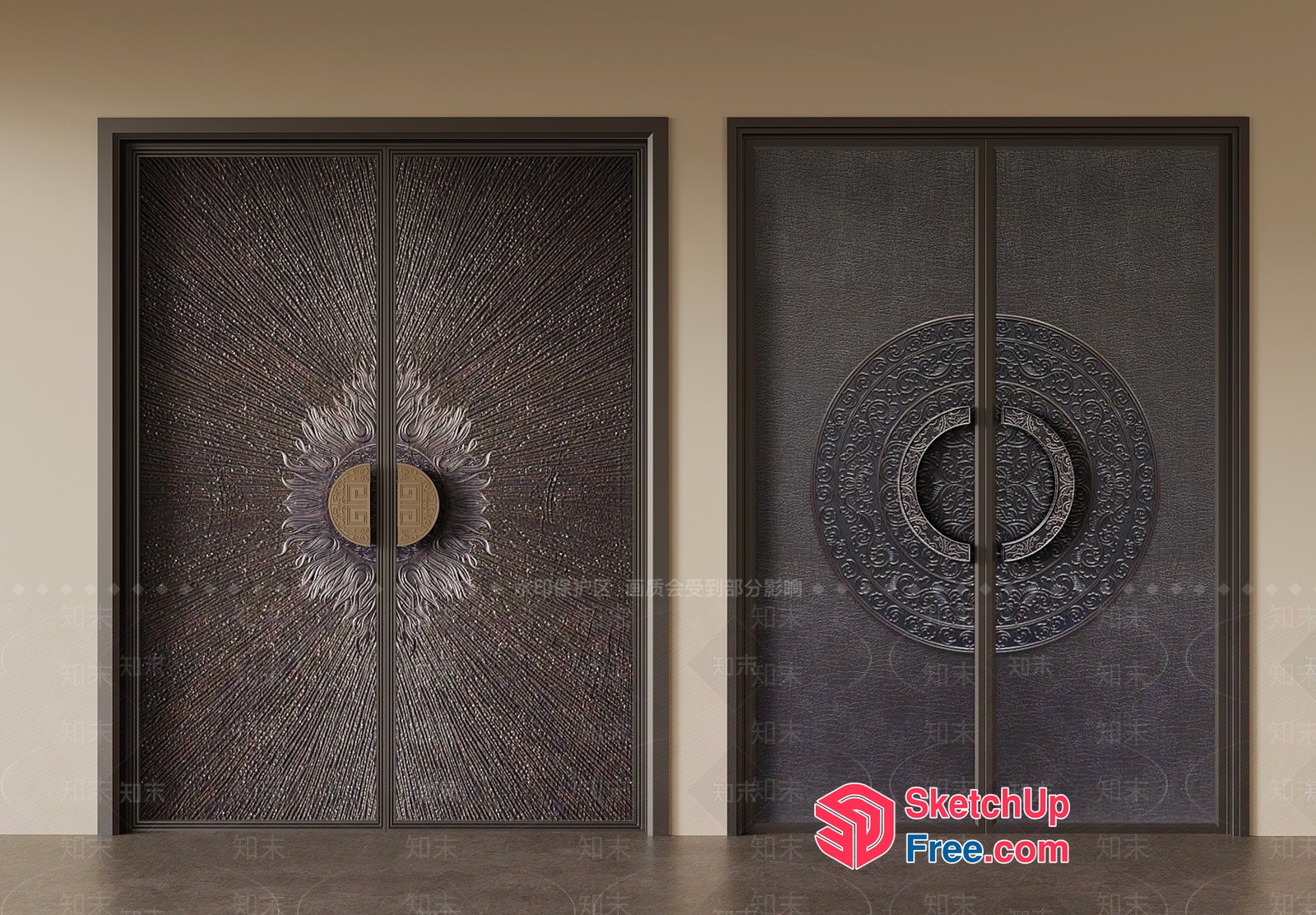 Intricate Carved Door Design 3D SketchUp File