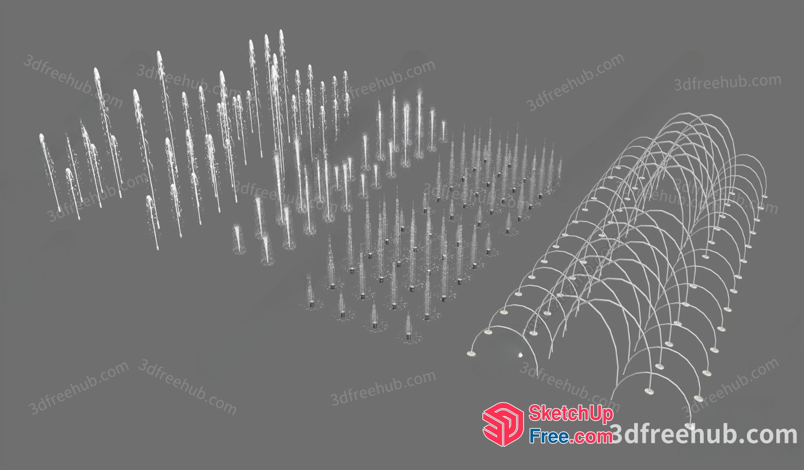 Water Fountain Arrangement 3D SketchUp File