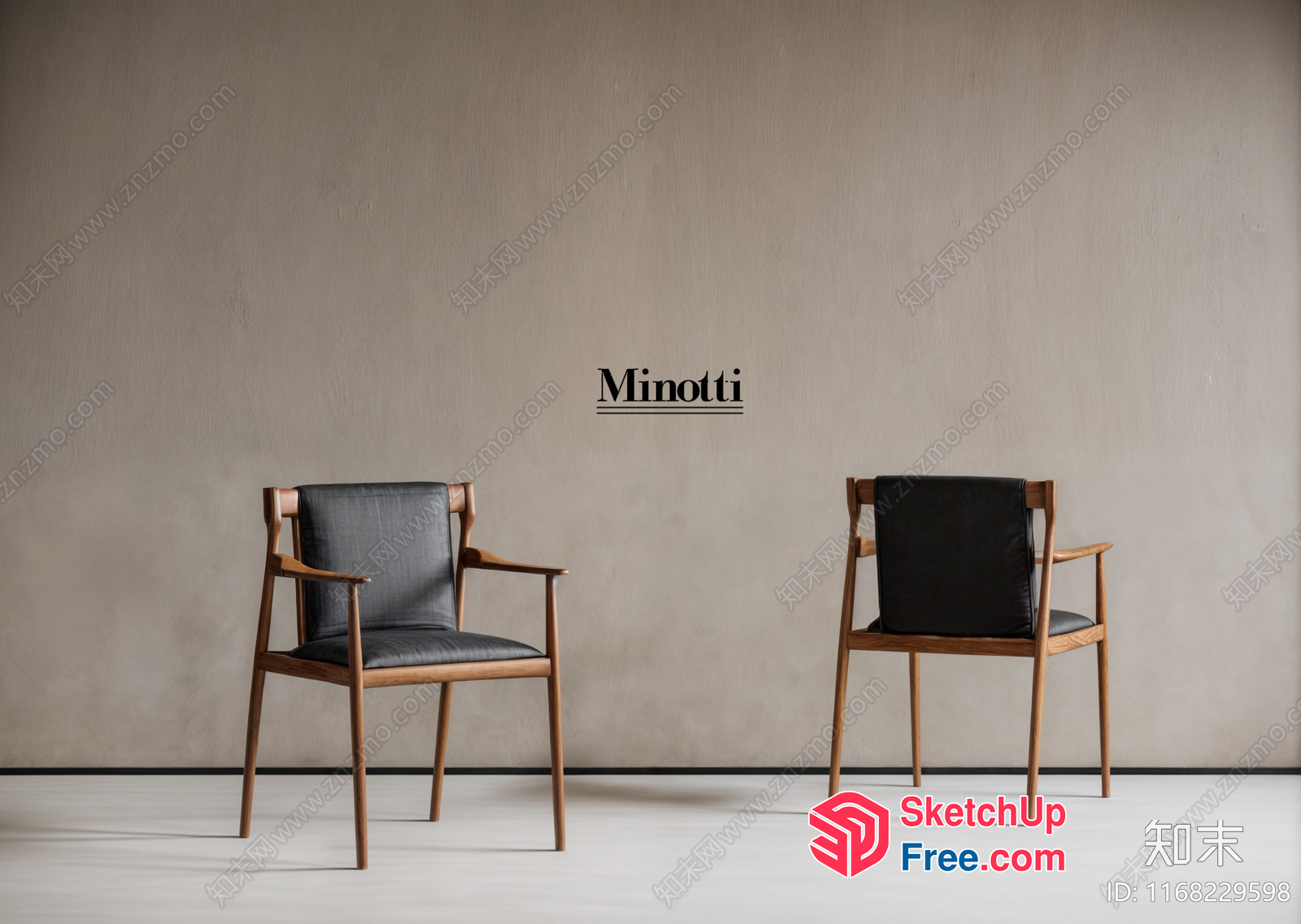 Minotti Chairs In A Minimalist Style Interior 3D SketchUp File