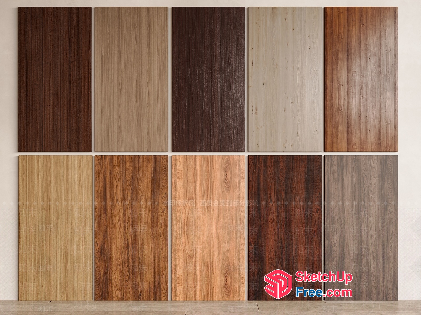 Wood Panel Sample Display 3D SketchUp File