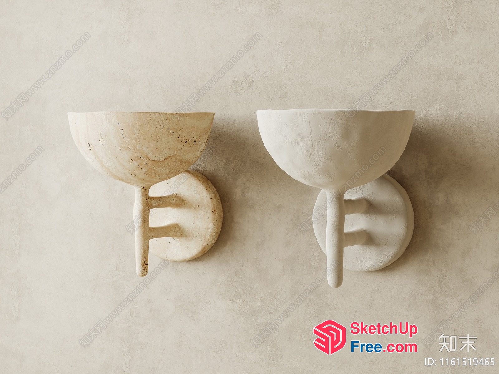 Half-Moon Wall Sconces With Ornate Stems 3D SketchUp File