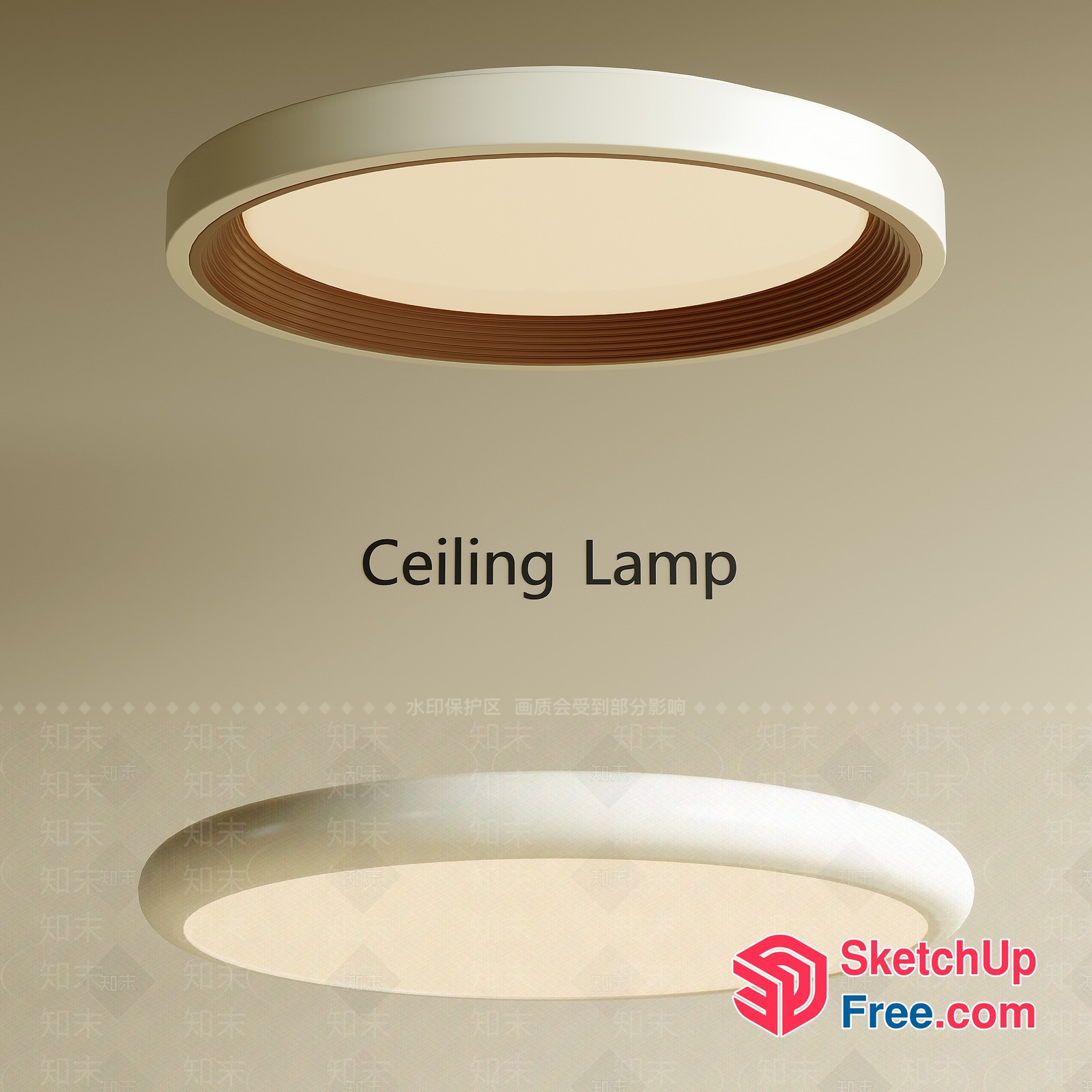 Modern Circular Ceiling Light Fixture 3D SketchUp File