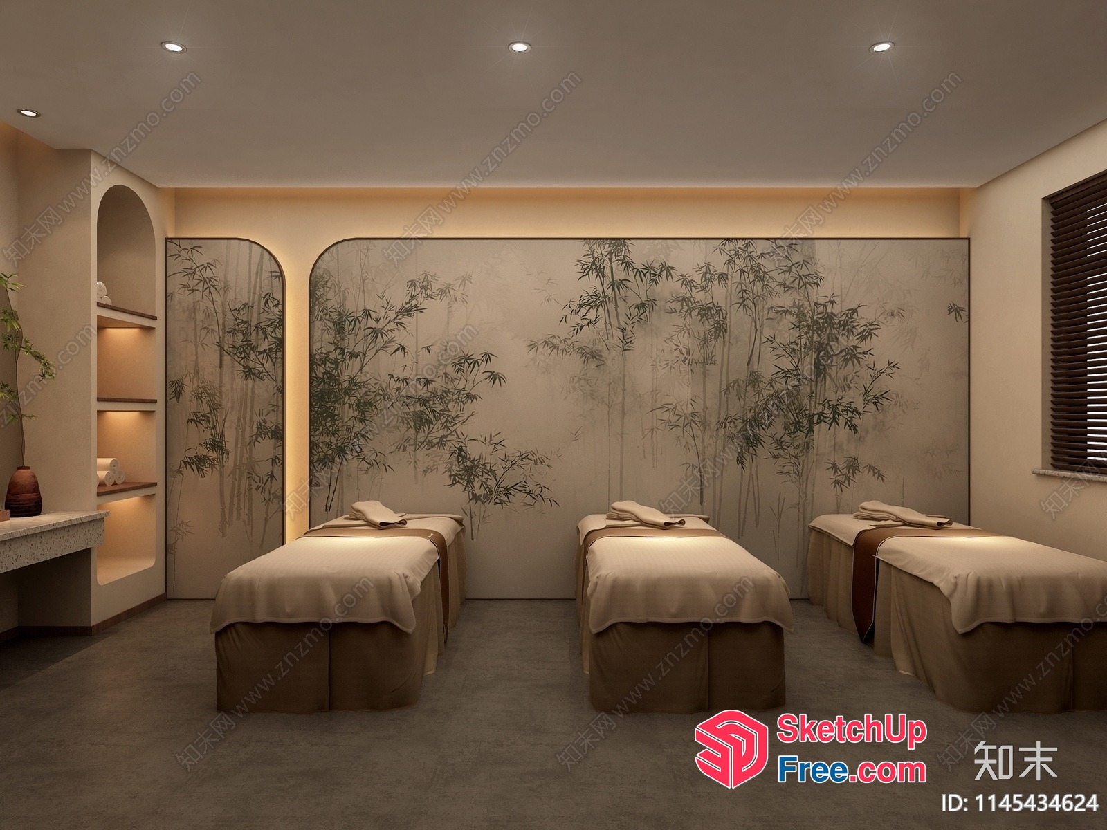 Serene Bamboo Forest Massage Room 3D SketchUp File