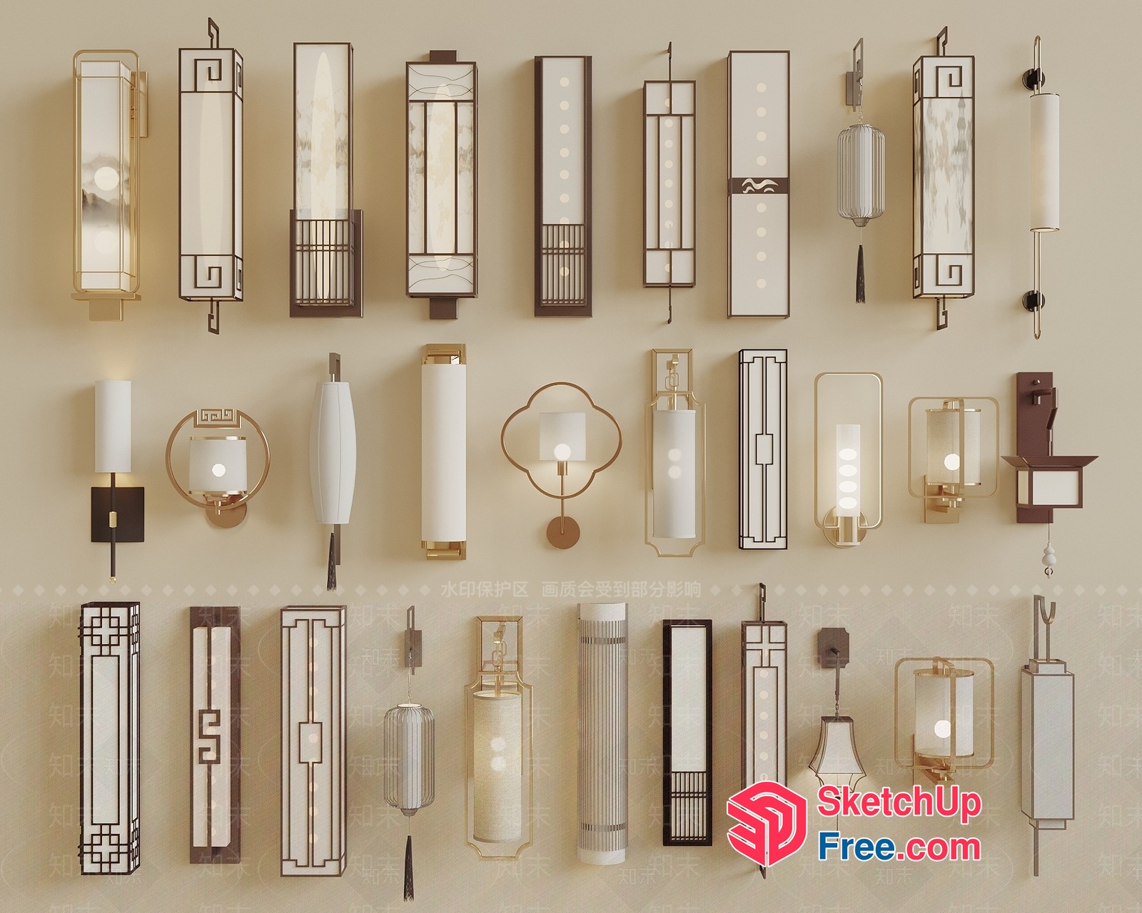 Elegant And Sophisticated Wall Lighting Options 3D SketchUp File