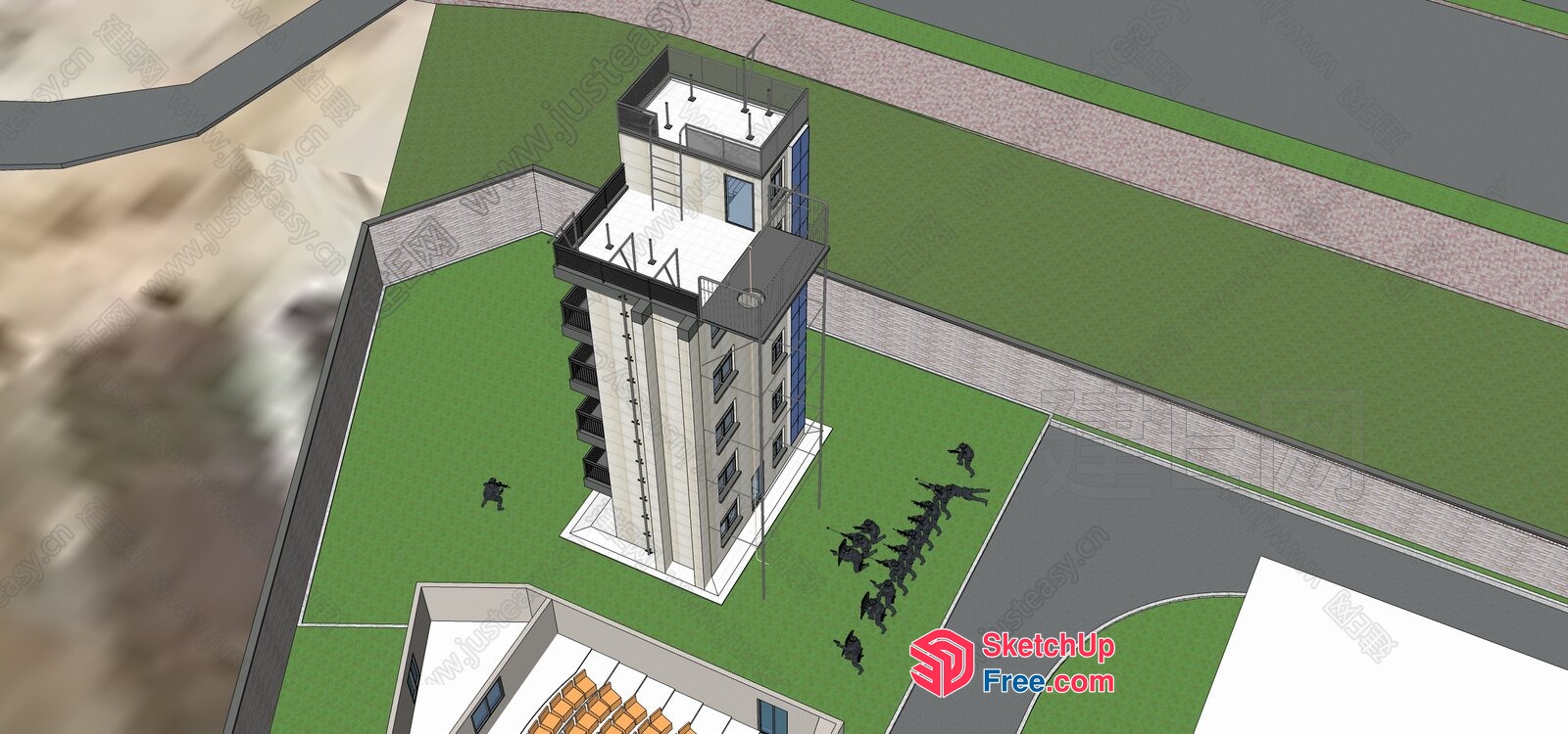 3D Building Exterior Model 3D SketchUp File