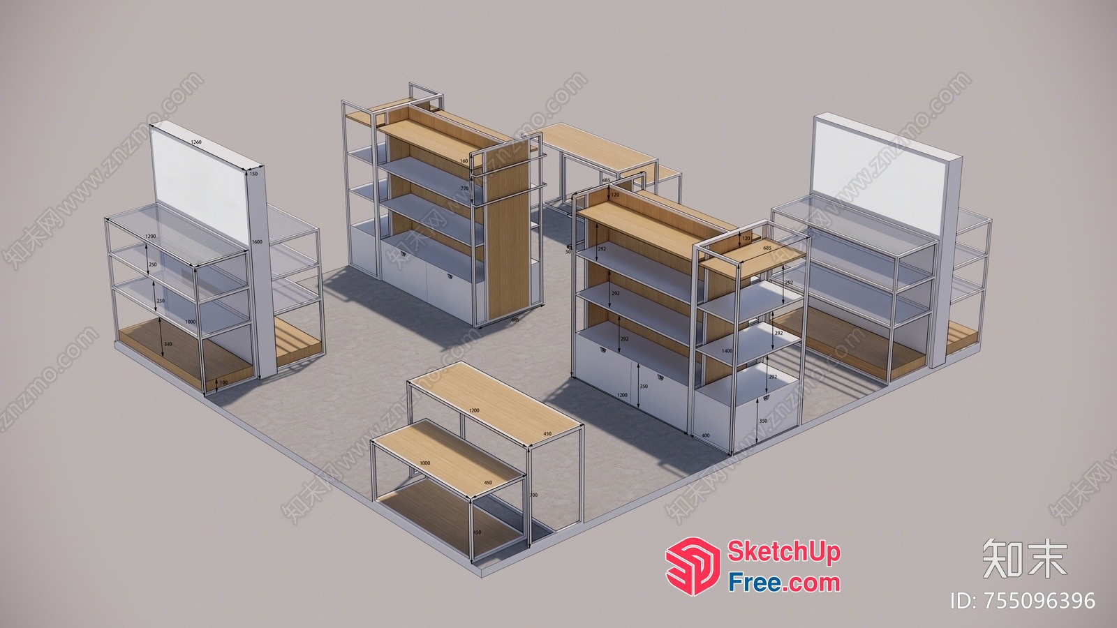 3D Model Of A Modern Home Office Space 3D SketchUp File