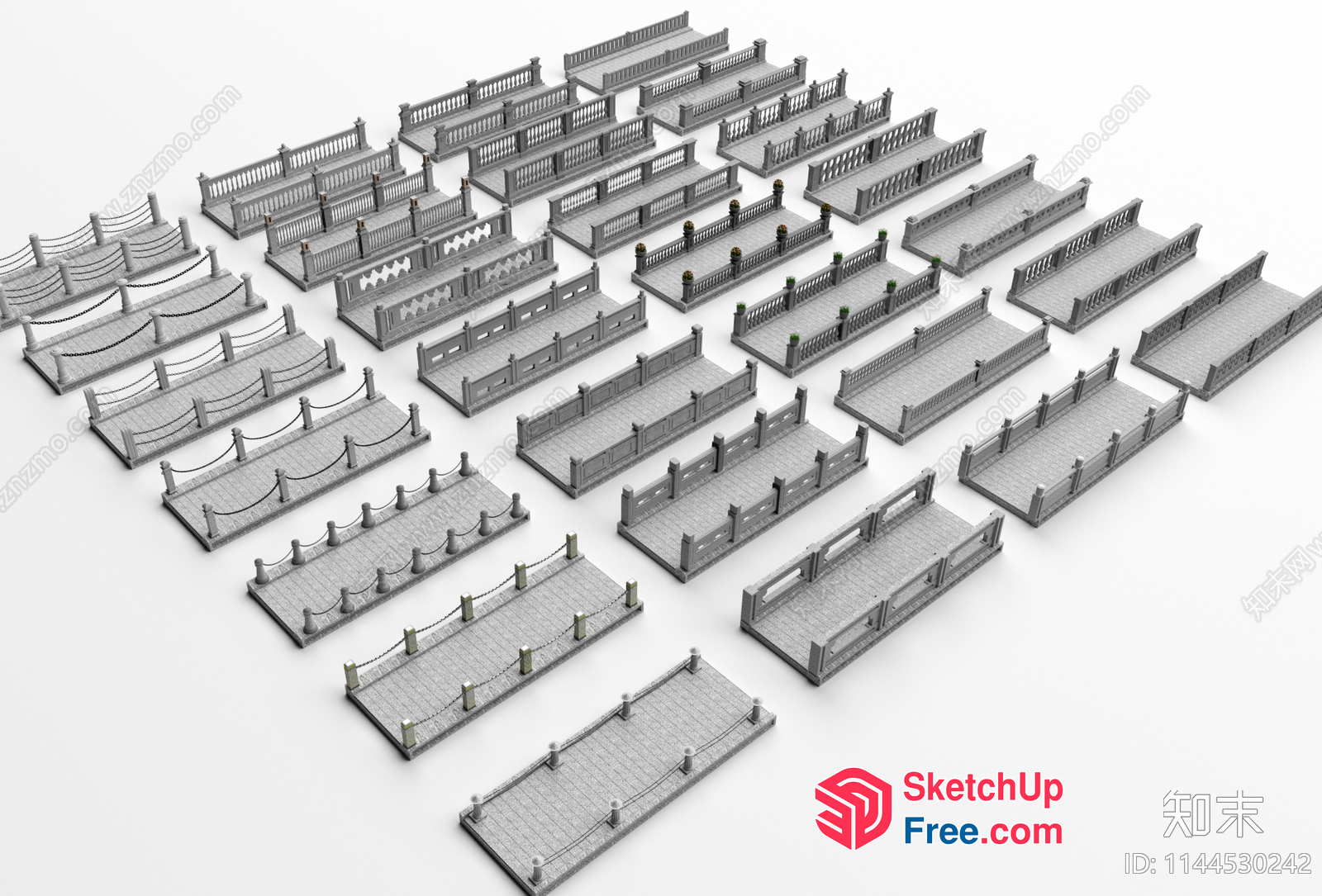 Railing And Fencing Collection 3D SketchUp File