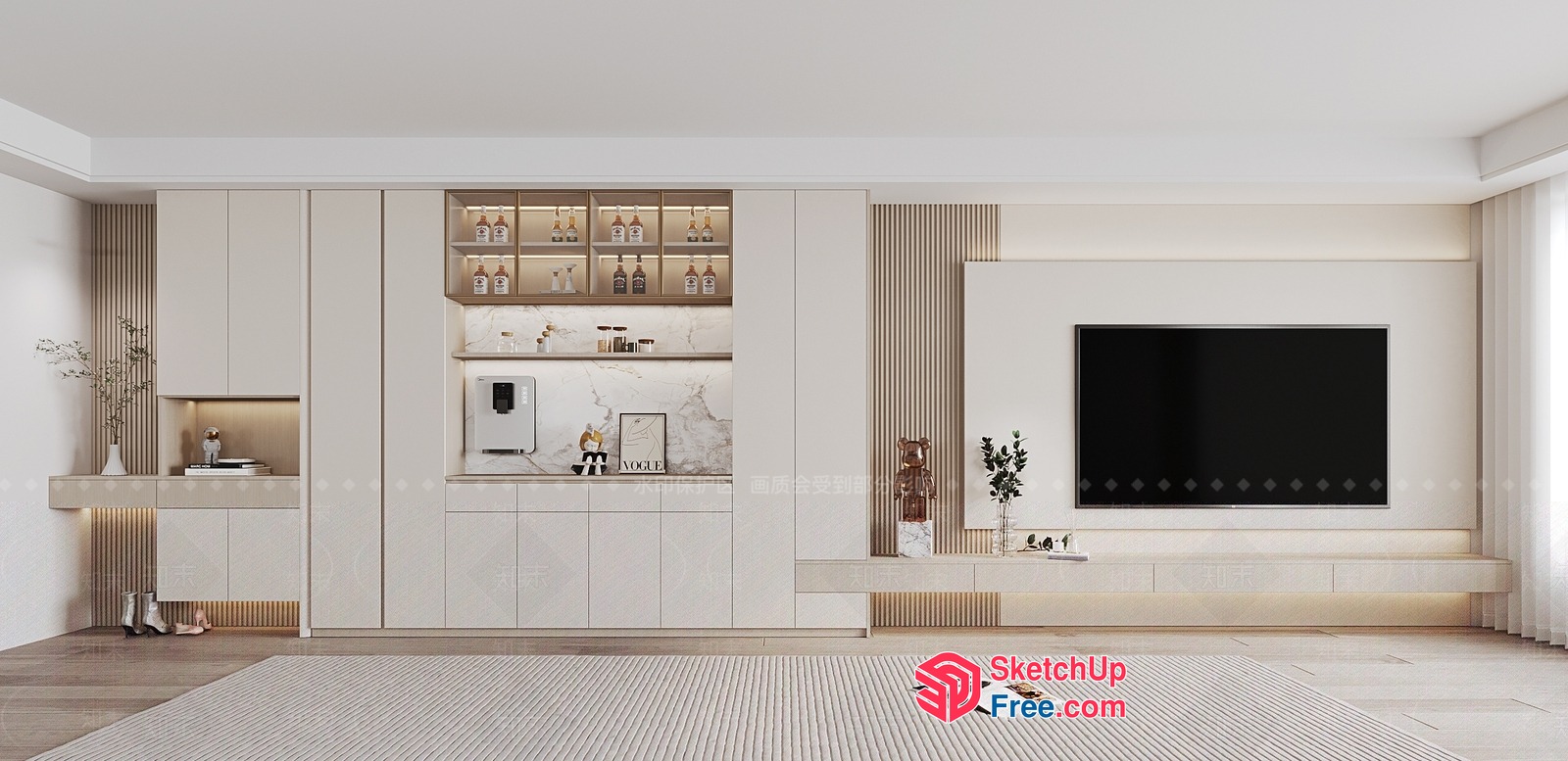 Minimalist Modern Living Room Design 3D SketchUp File