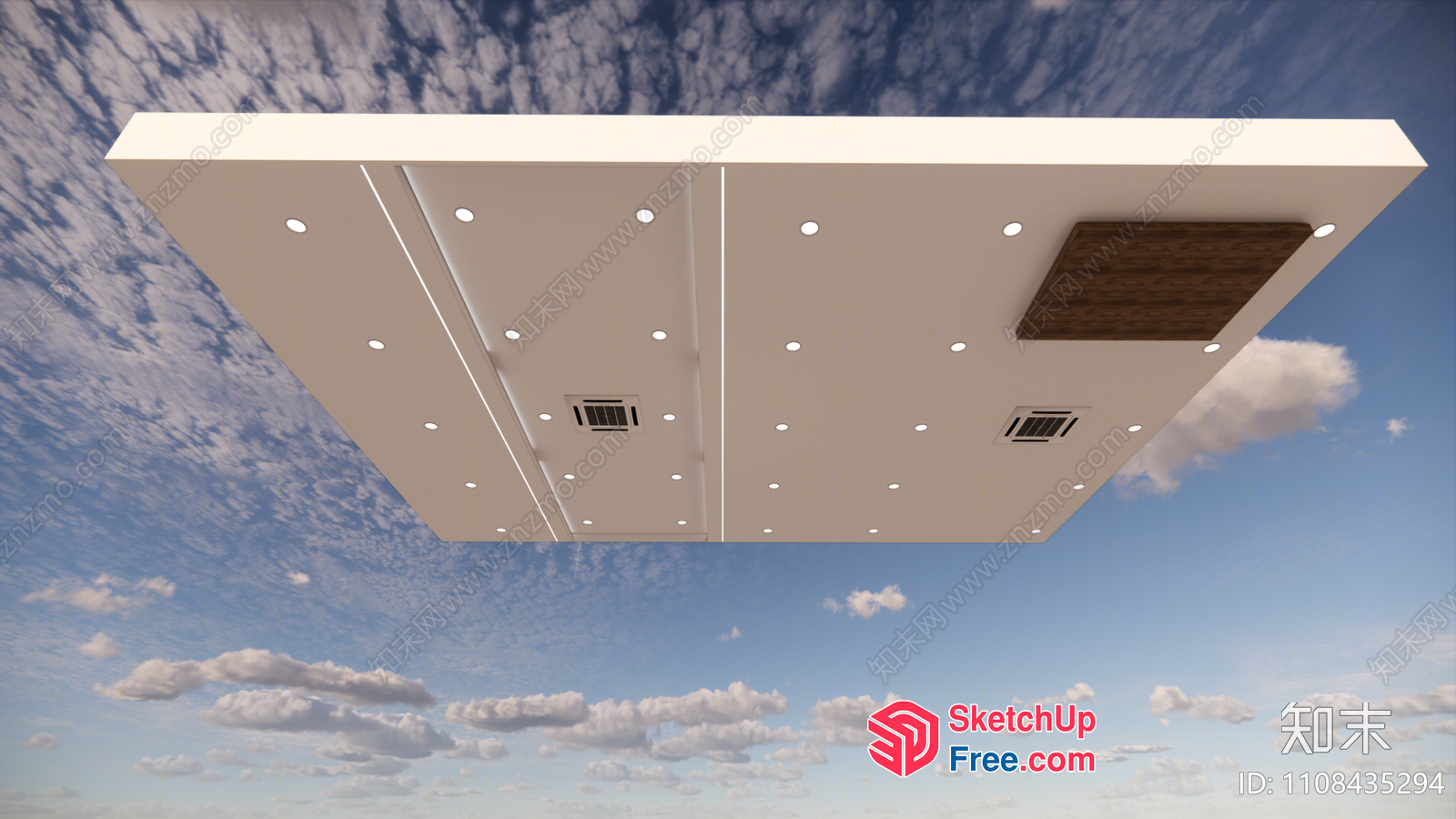 Modern White Ceiling With Air Vents 3D SketchUp File