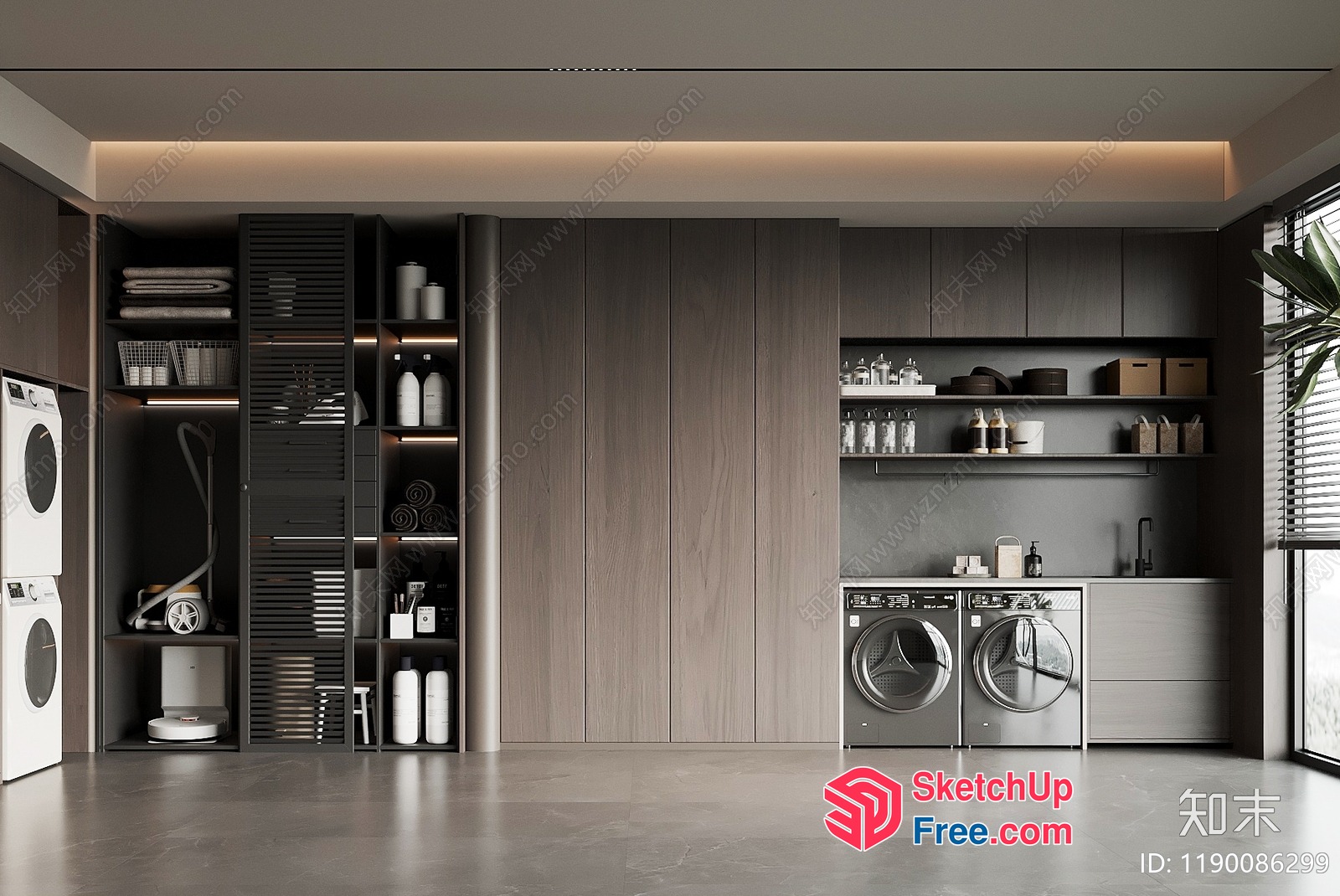 Modern Minimalist Laundry Room 3D SketchUp File