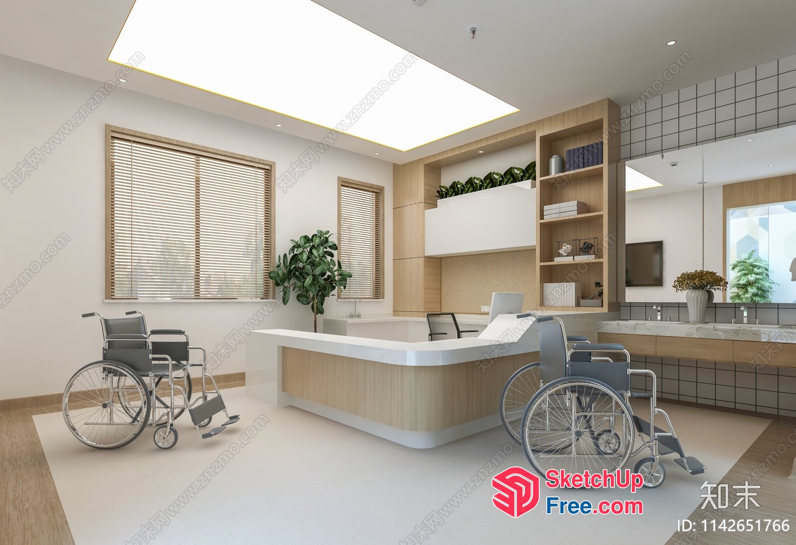 Office Interior With Wheelchair Accessibility 3D SketchUp File