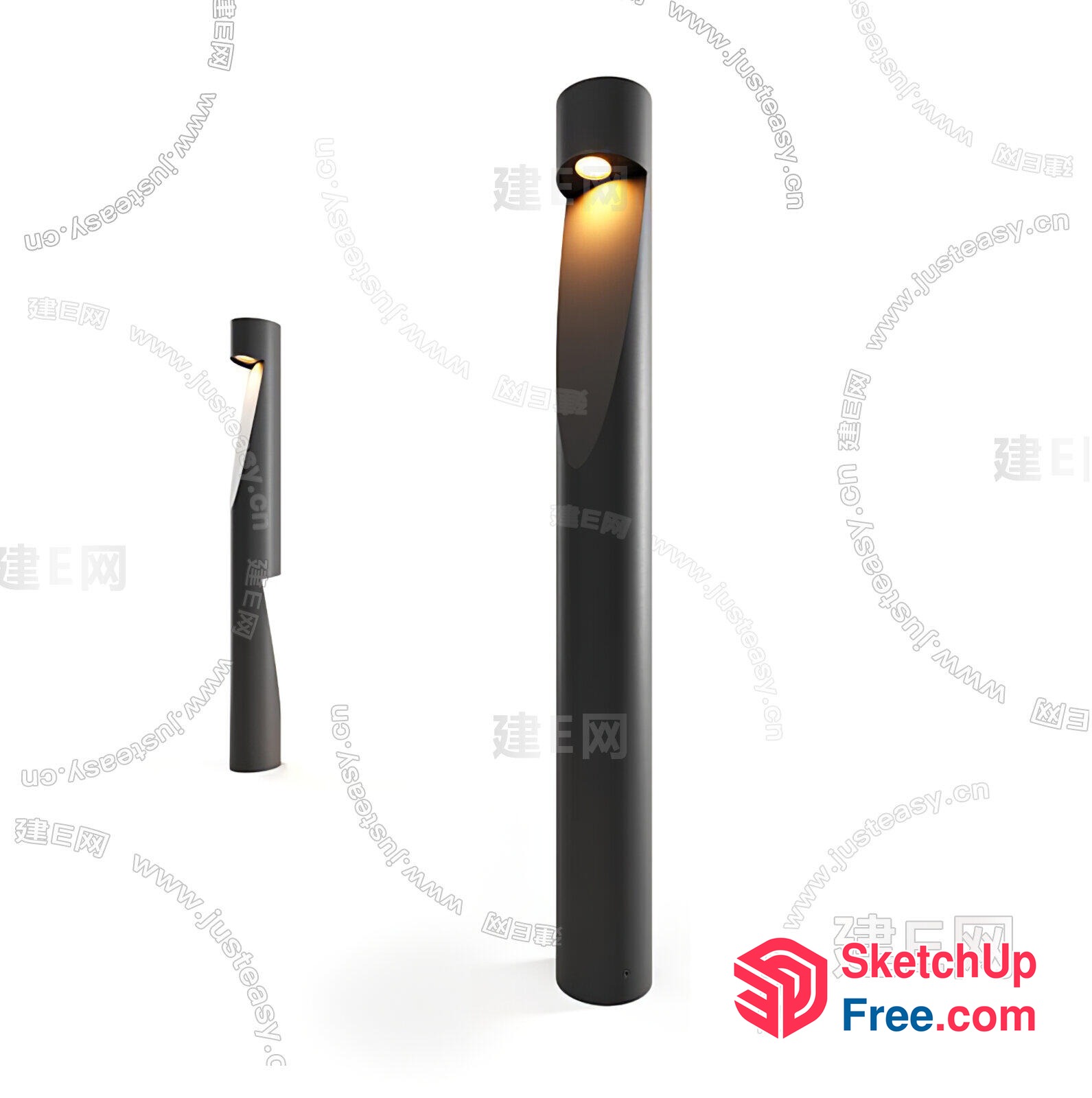 Modern Pillar Light Fixture 3D SketchUp File