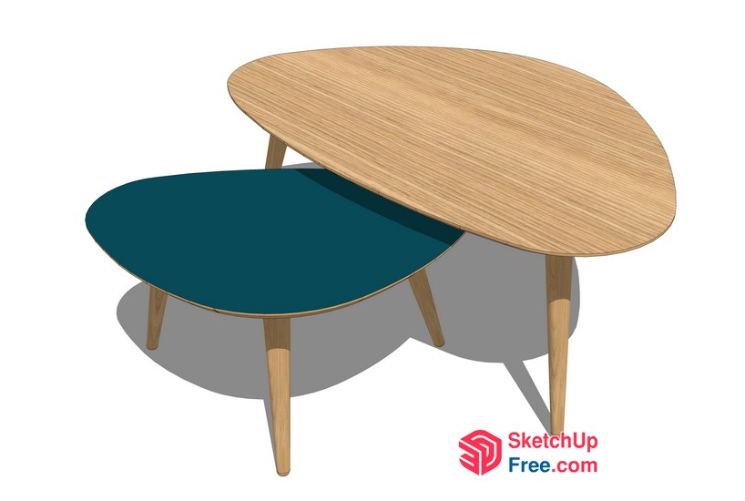 Modern Coffee Table And Dining Table Set 3D SketchUp File
