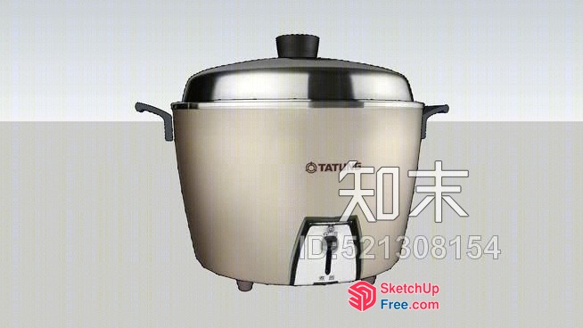 Stainless Steel Pot With Lid And Handle 3D SketchUp File