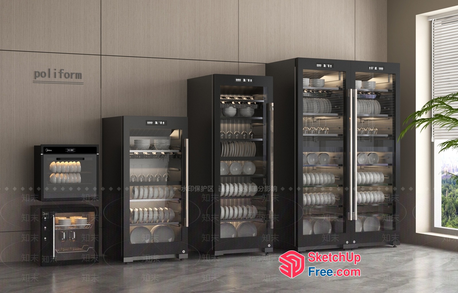 Modern Storage Solutions For Kitchen And Dining 3D SketchUp File