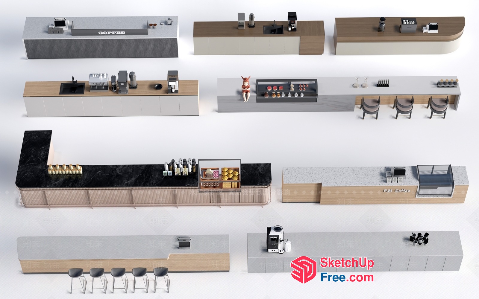 Modern Coffee Shop Interior 3D SketchUp File