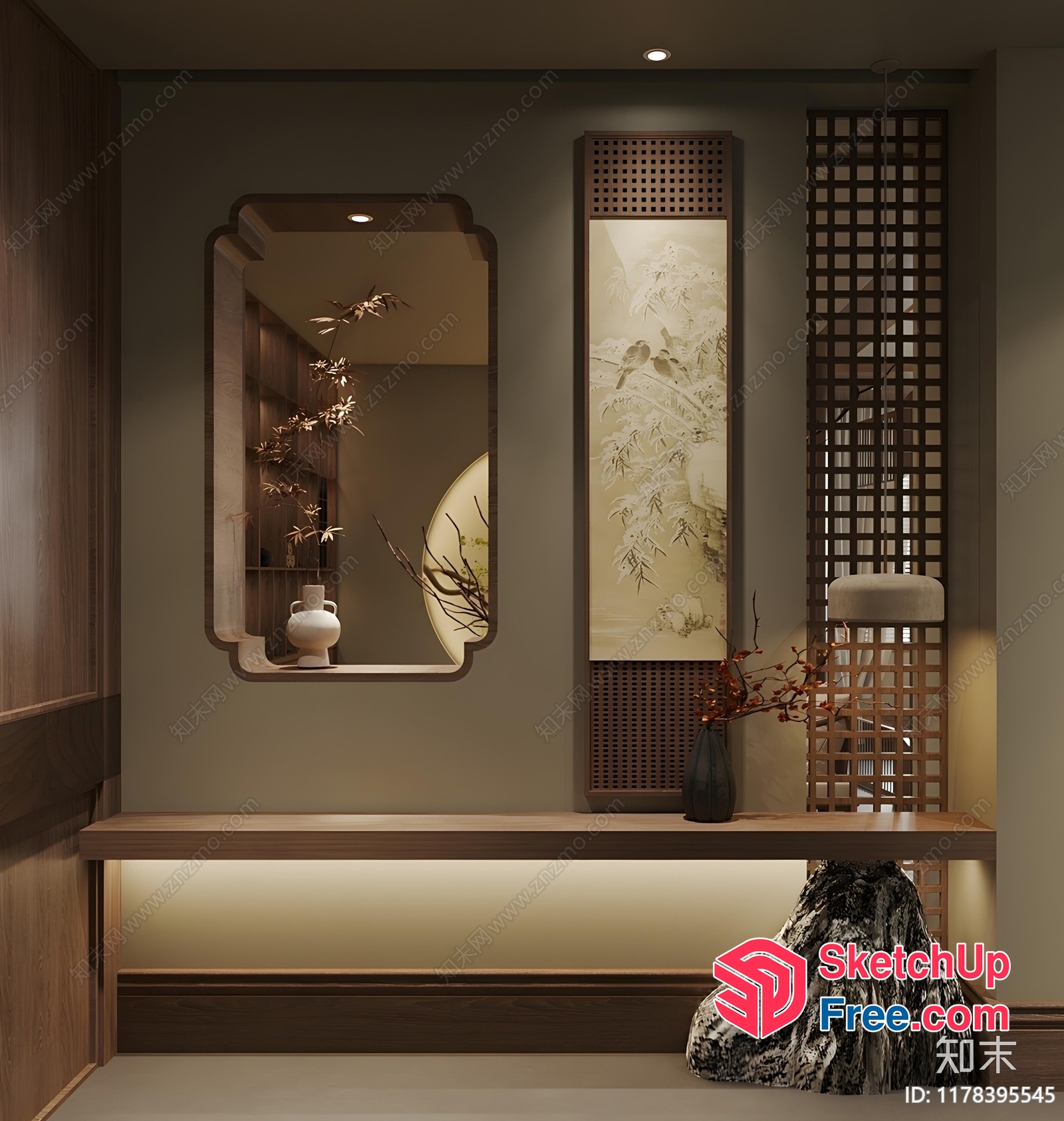 Elegant And Sophisticated Japanese-Style Interior Design 3D SketchUp File