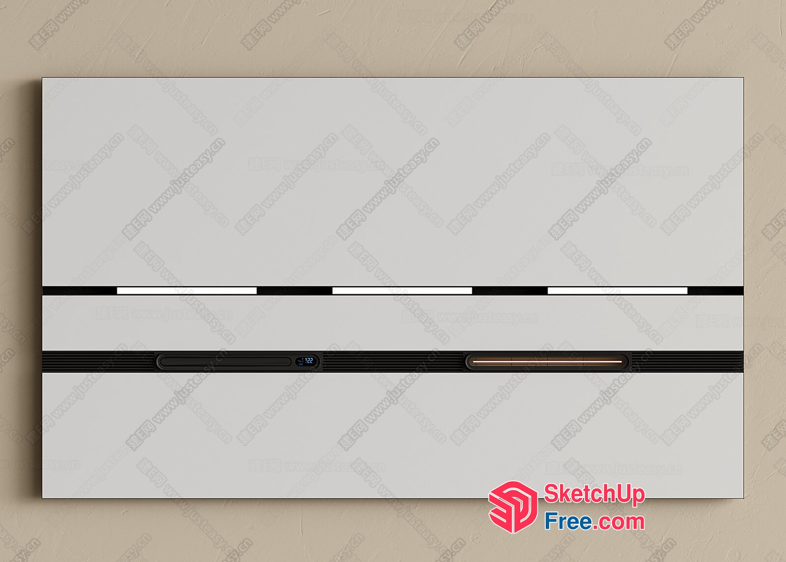 Modern Minimalist White Wall Paneling 3D SketchUp File