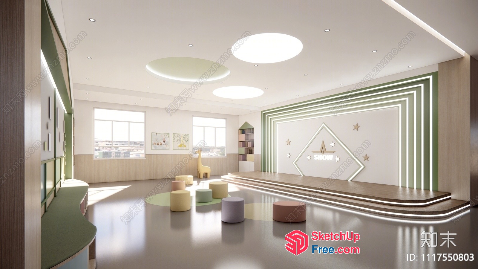 Modern Minimalist Stage Interior Design 3D SketchUp File
