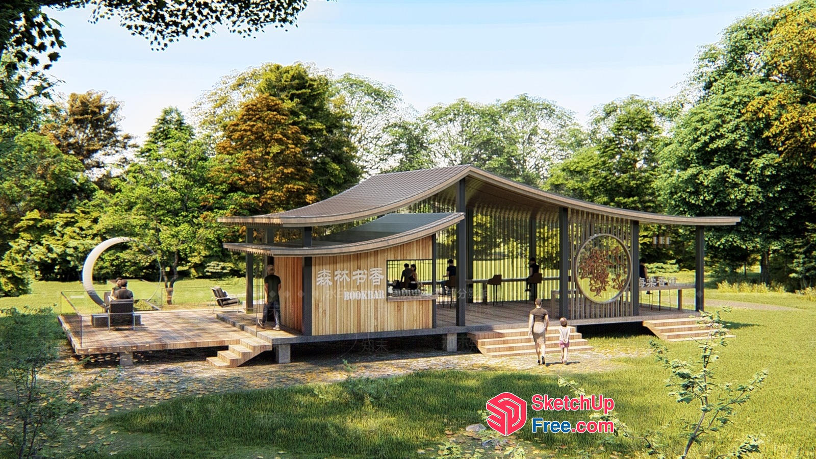 Serene Japanese-Inspired Pavilion 3D SketchUp File